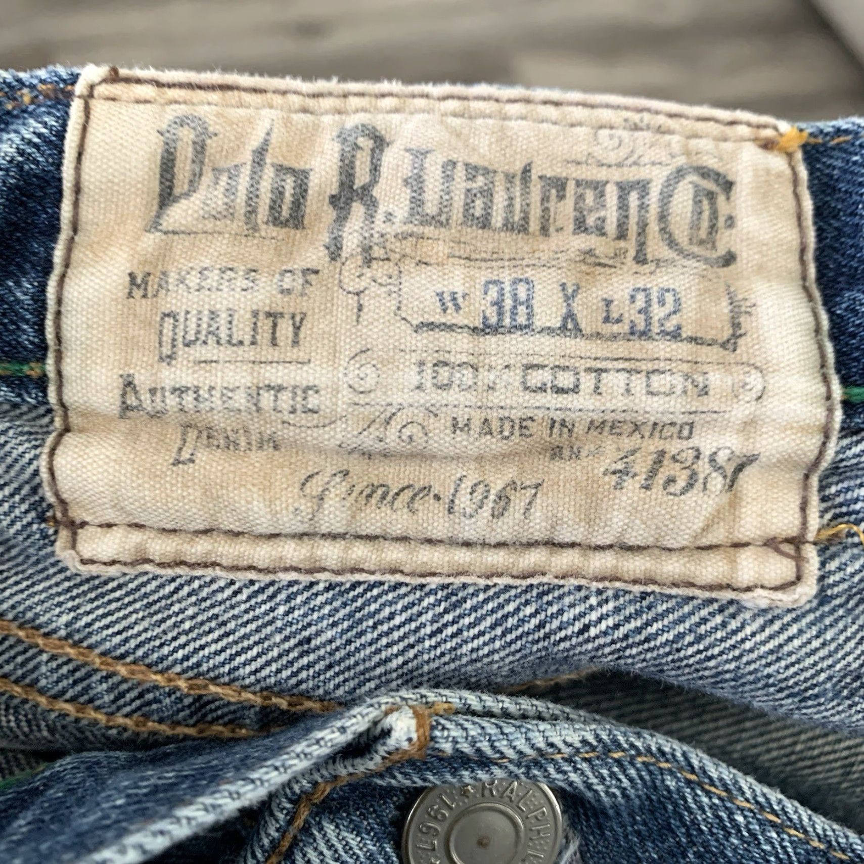Polo Ralph Lauren POLO Ralph Lauren Jeans Mens 38x32 Blue Denim 300 Cortland Straight Fit Regular 5-Pocket Logo 100% Cotton Size US M / EU 48-50 / 2 - 2 Thumbnail