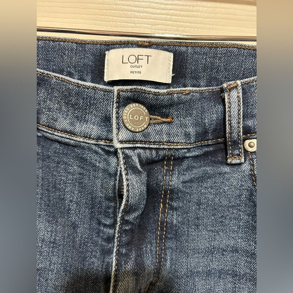 Loft LOFT blue petite high-waisted skinny ankle jeans Size 10 Size 32" / US 10 / IT 46 - 6 Thumbnail