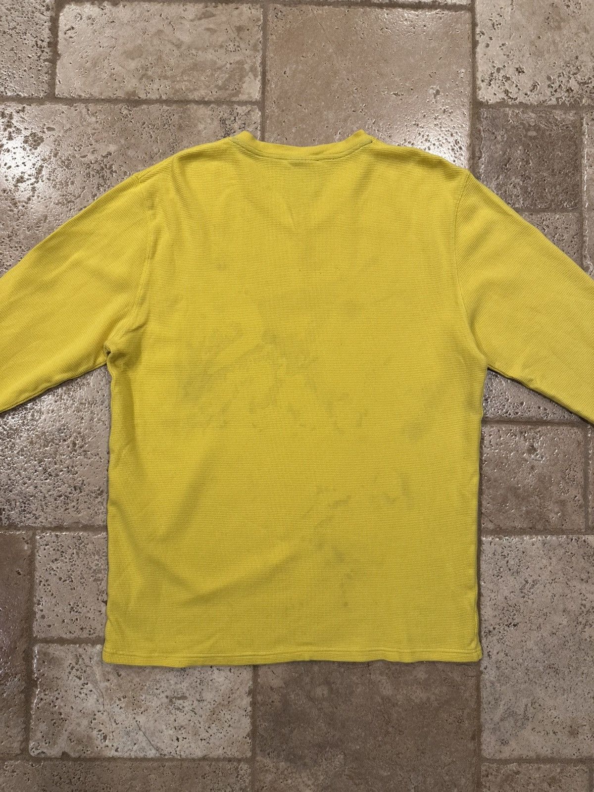 Polo Ralph Lauren × Ralph Lauren × Vintage Polo Ralph Lauren Yellow Waffle V-Neck Long Sleeve T-Shirt Size US XL / EU 56 / 4 - 10 Thumbnail