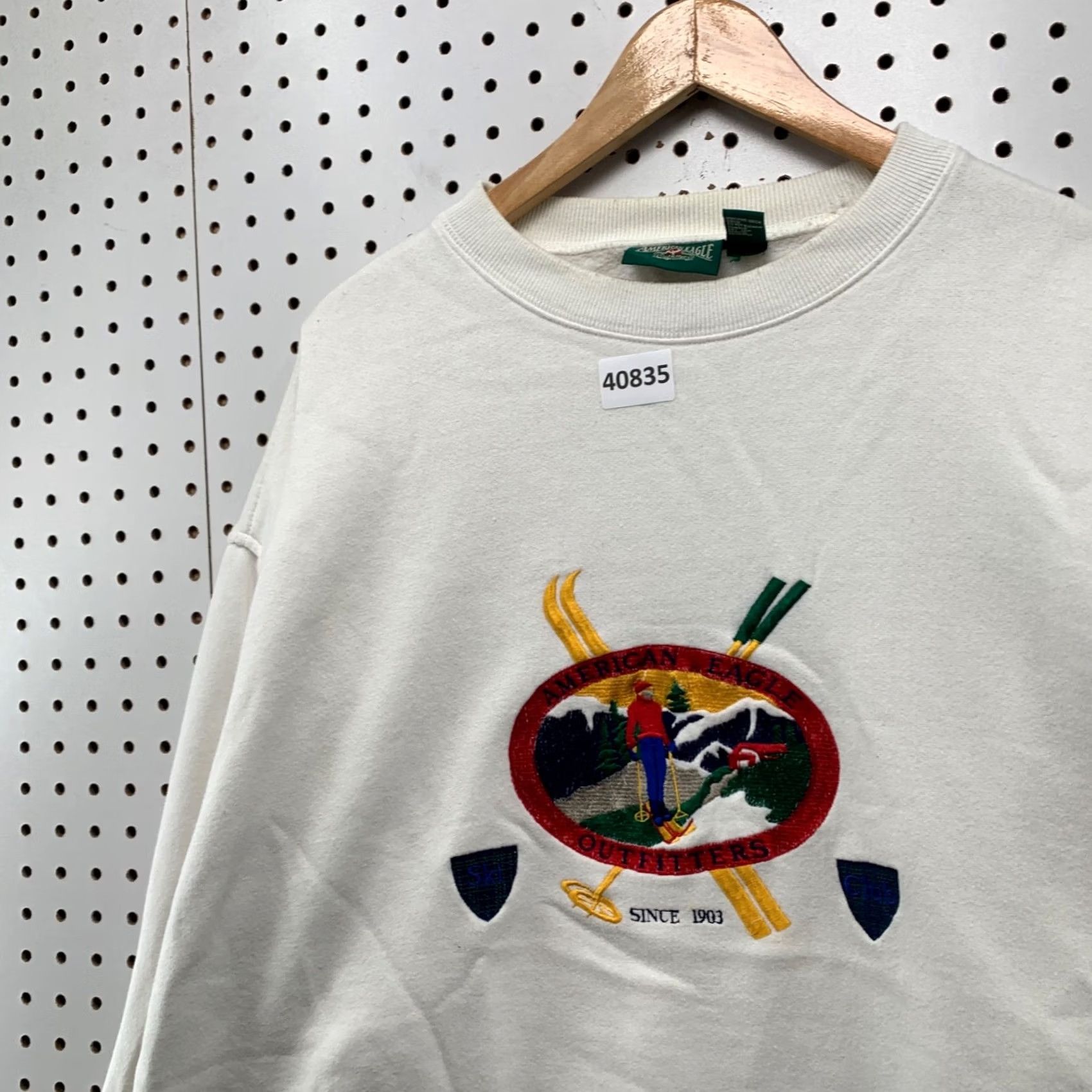 American Eagle Outfitters VINTAGE American Eagle Golf Sweatshirt Men XL White Embroidered 90s Size US XL / EU 56 / 4 - 6 Thumbnail