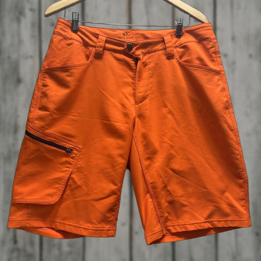 PEARL iZUMi Pearl Izumi Shorts Mens L Orange Biker Cycling Quick Dry Zip Pocket Trail Size US 33 - 1 Thumbnail