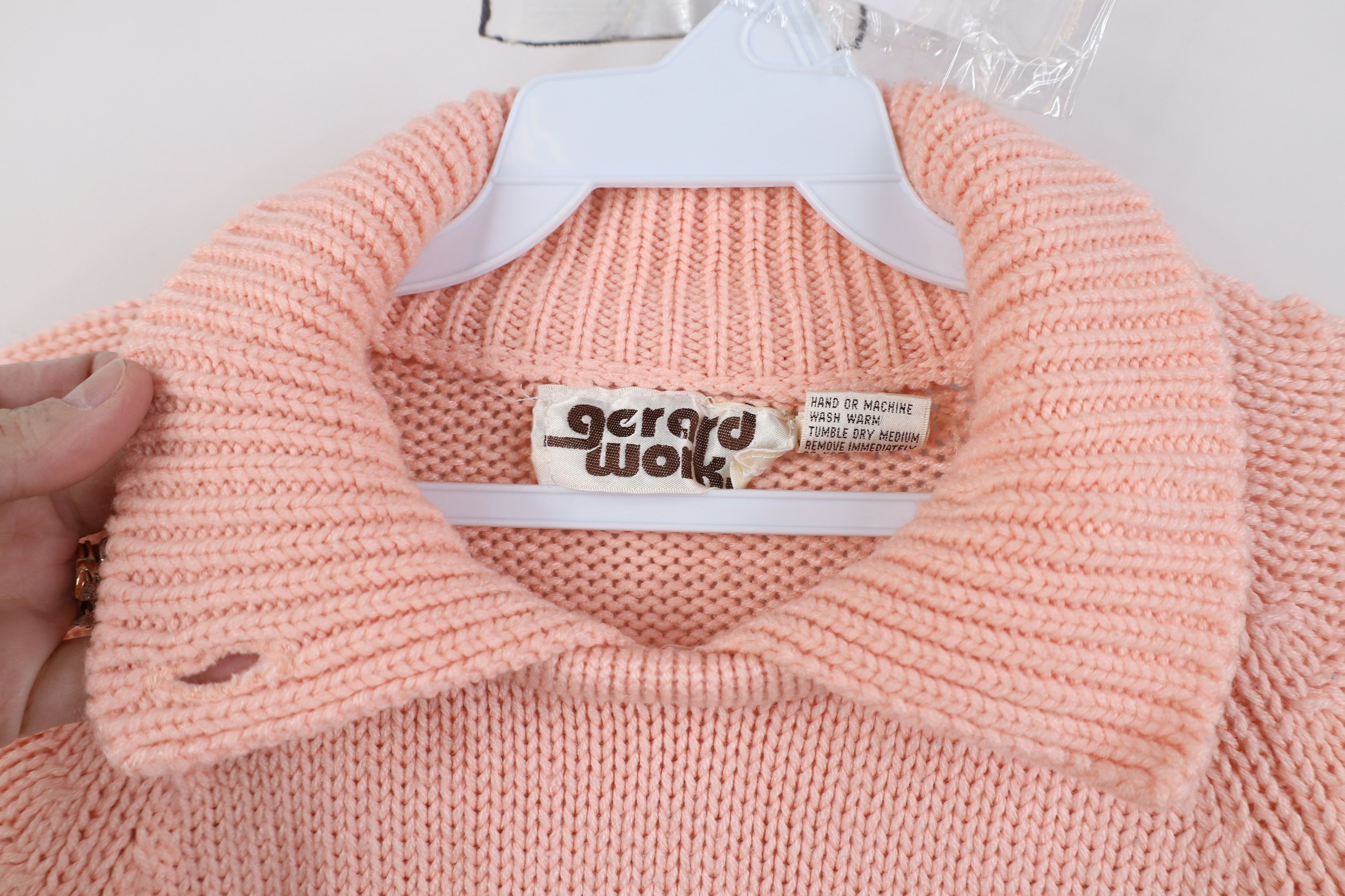 Vintage Vintage 70s Streetwear Ribbed Knit Collared Sweater Pink Size L / US 10 / IT 46 - 5 Thumbnail