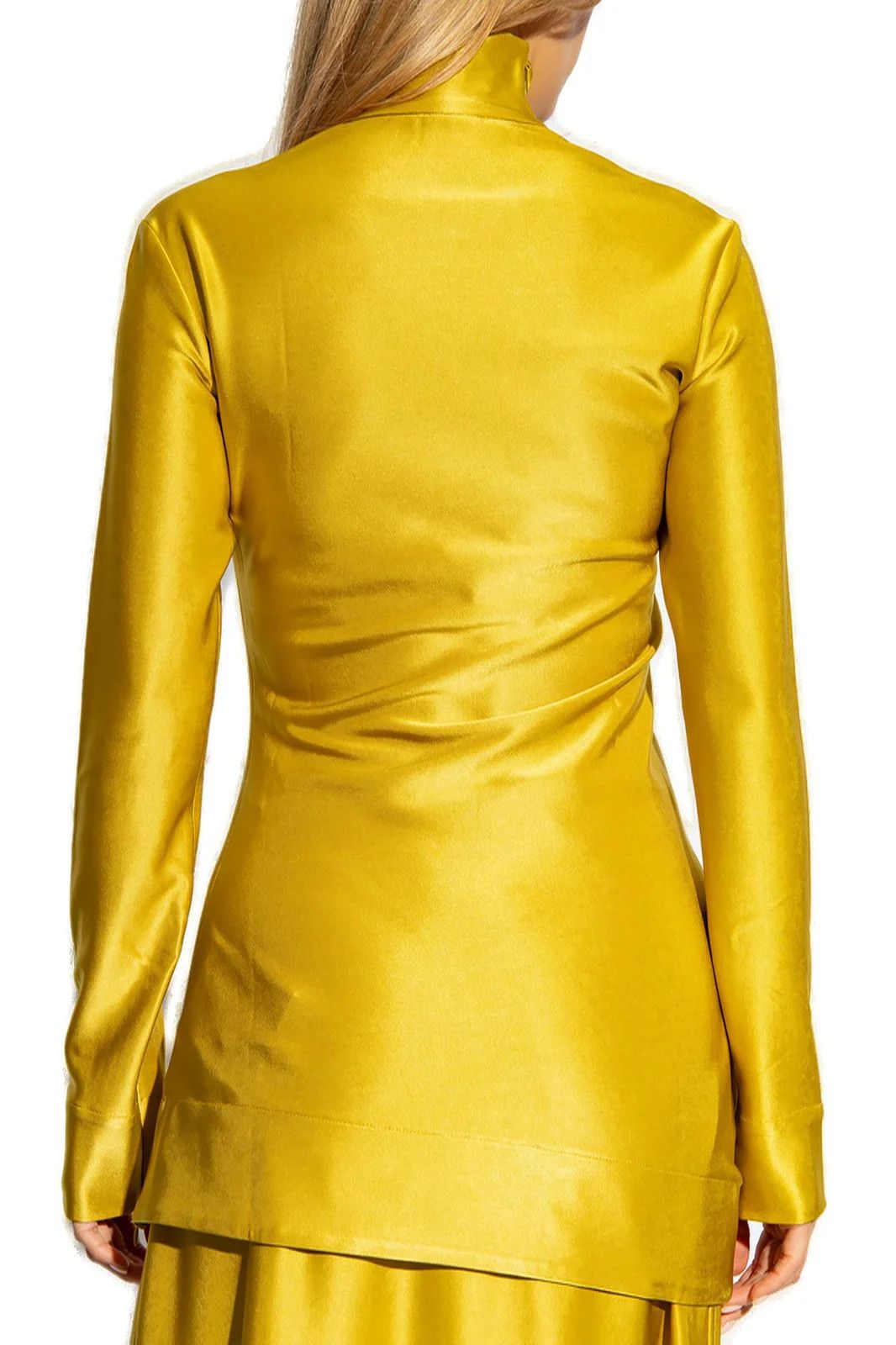 Jil Sander o1w1db10825 Turtleneck Long Sleeve Top in Yellow Size XL / US 12-14 / IT 48-50 - 3 Thumbnail