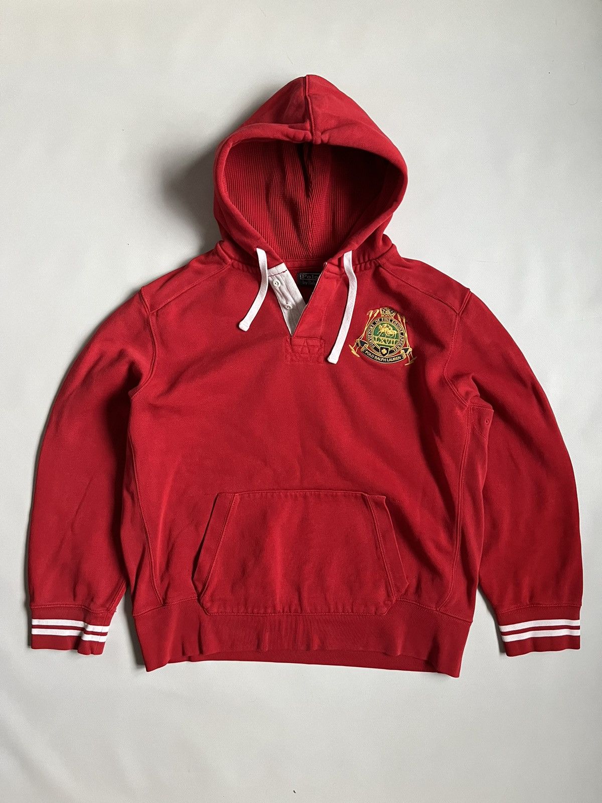 Polo Ralph Lauren Vintage 90s Polo Ralph Lauren 3 Men Red Pocket Hoodie Size US XL / EU 56 / 4 - 1 Thumbnail