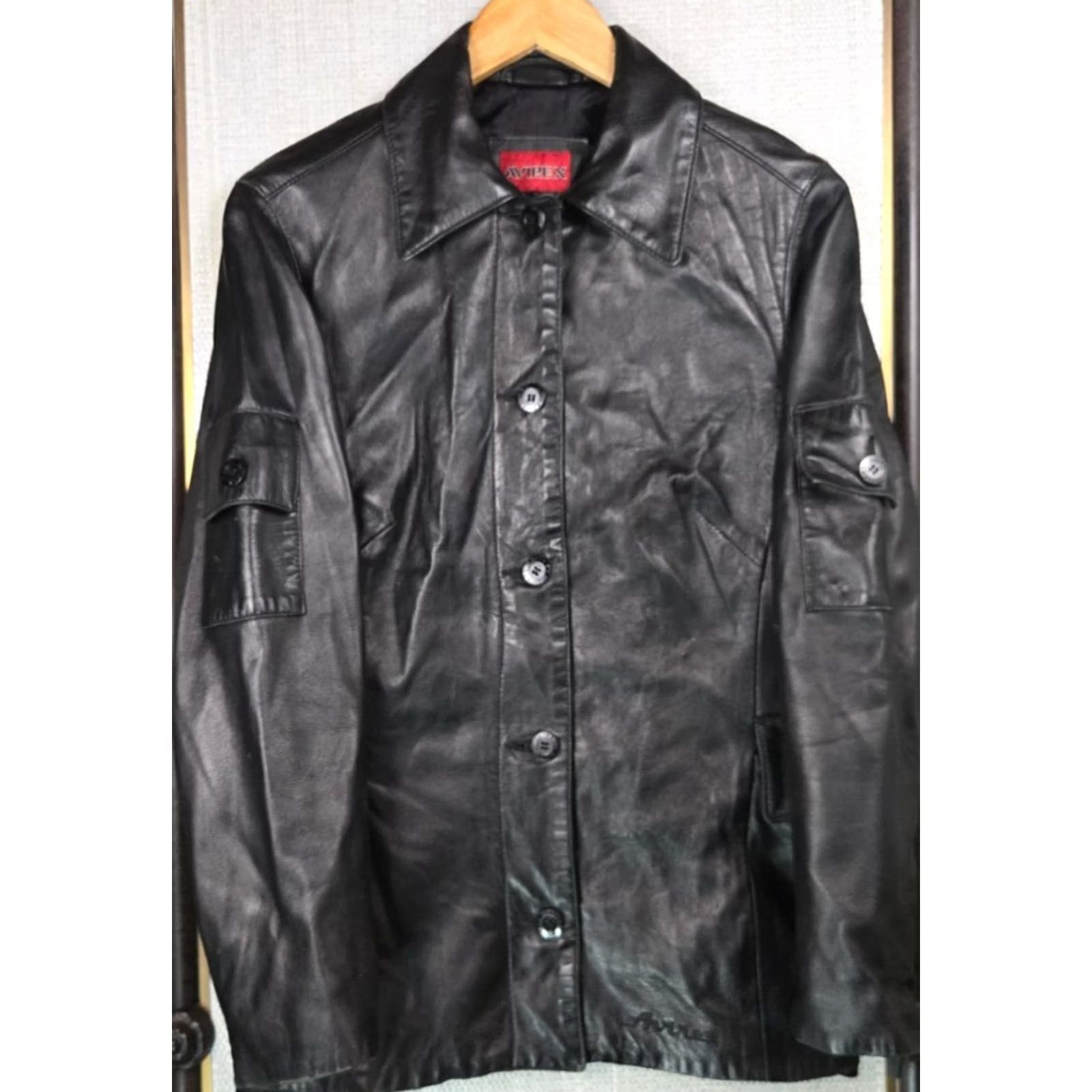 Avirex AVirex Women's Leather Jacket Button Front Made in USA Black Buttery Soft Leather Jacket Size M / US 6-8 / IT 42-44 - 2 Thumbnail