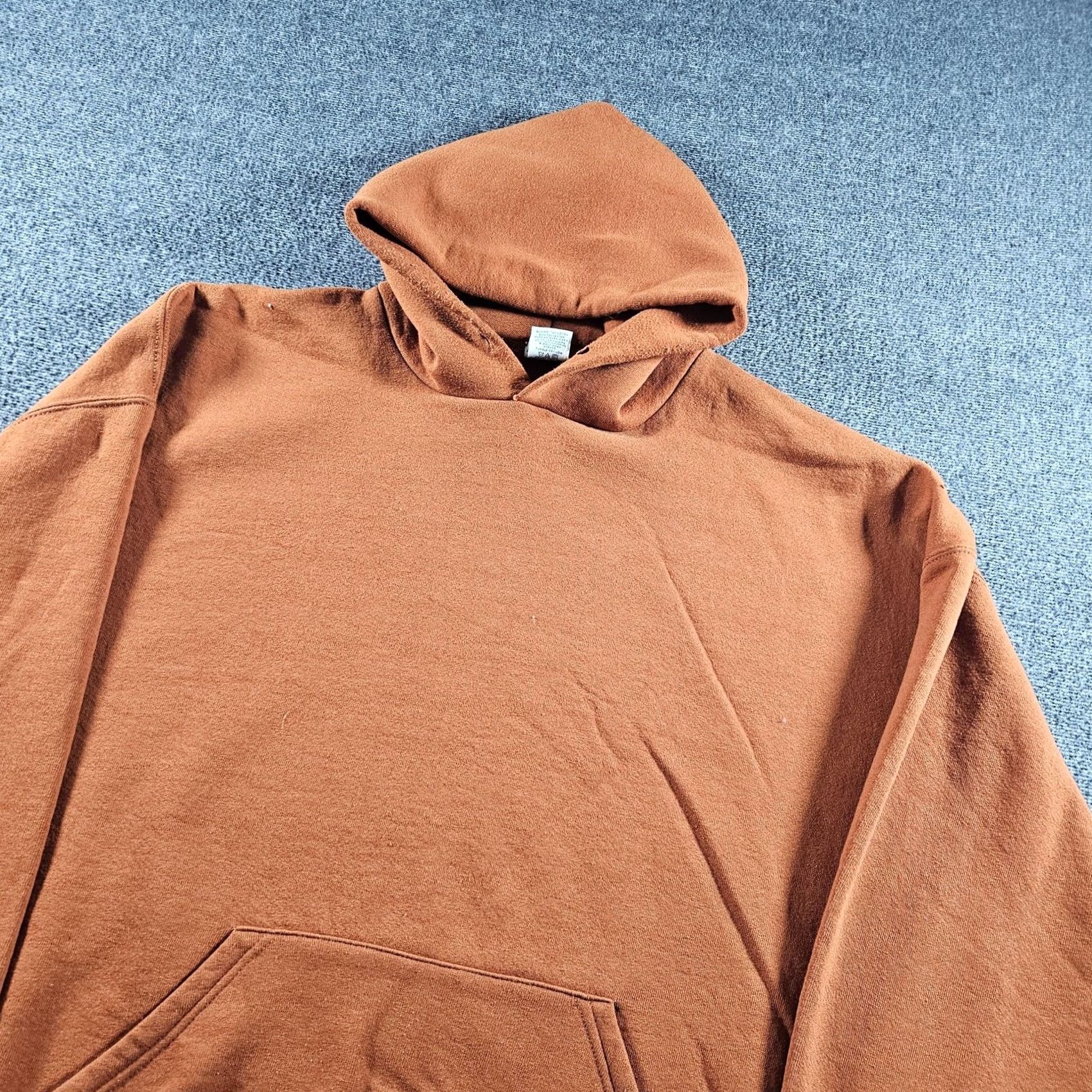 Russell Athletic Russell Athletic Hoodie Mens 2XL Orange Solid Fleece Pullover Kangaroo Pocket Logo Crew Neck Long Sleeve Knit Size US XXL / EU 58 / 5 - 5 Thumbnail