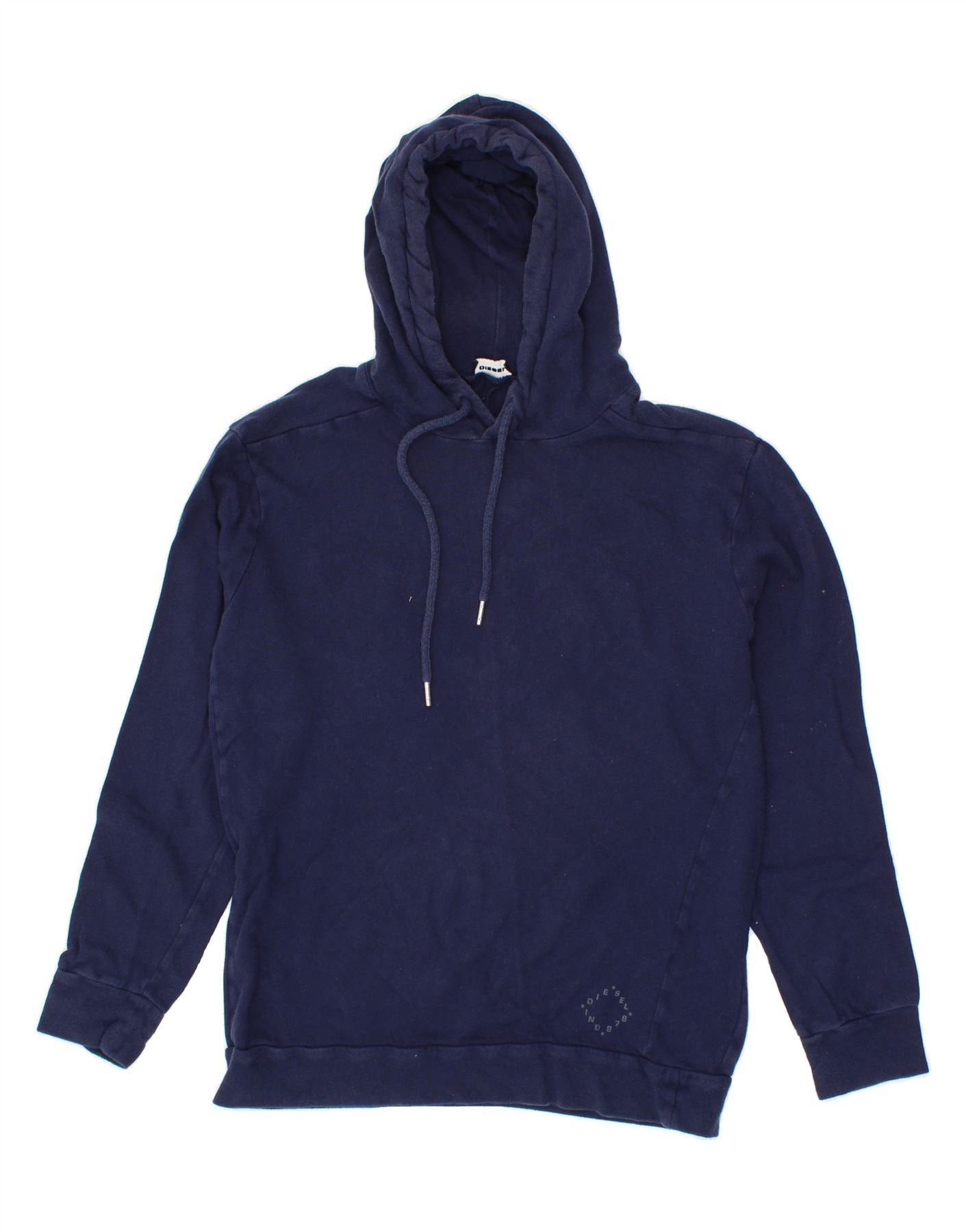 Diesel Womens Hoodie Jumper UK 14 Medium Navy Blue Cotton Size M / US 6-8 / IT 42-44 - 1 Thumbnail