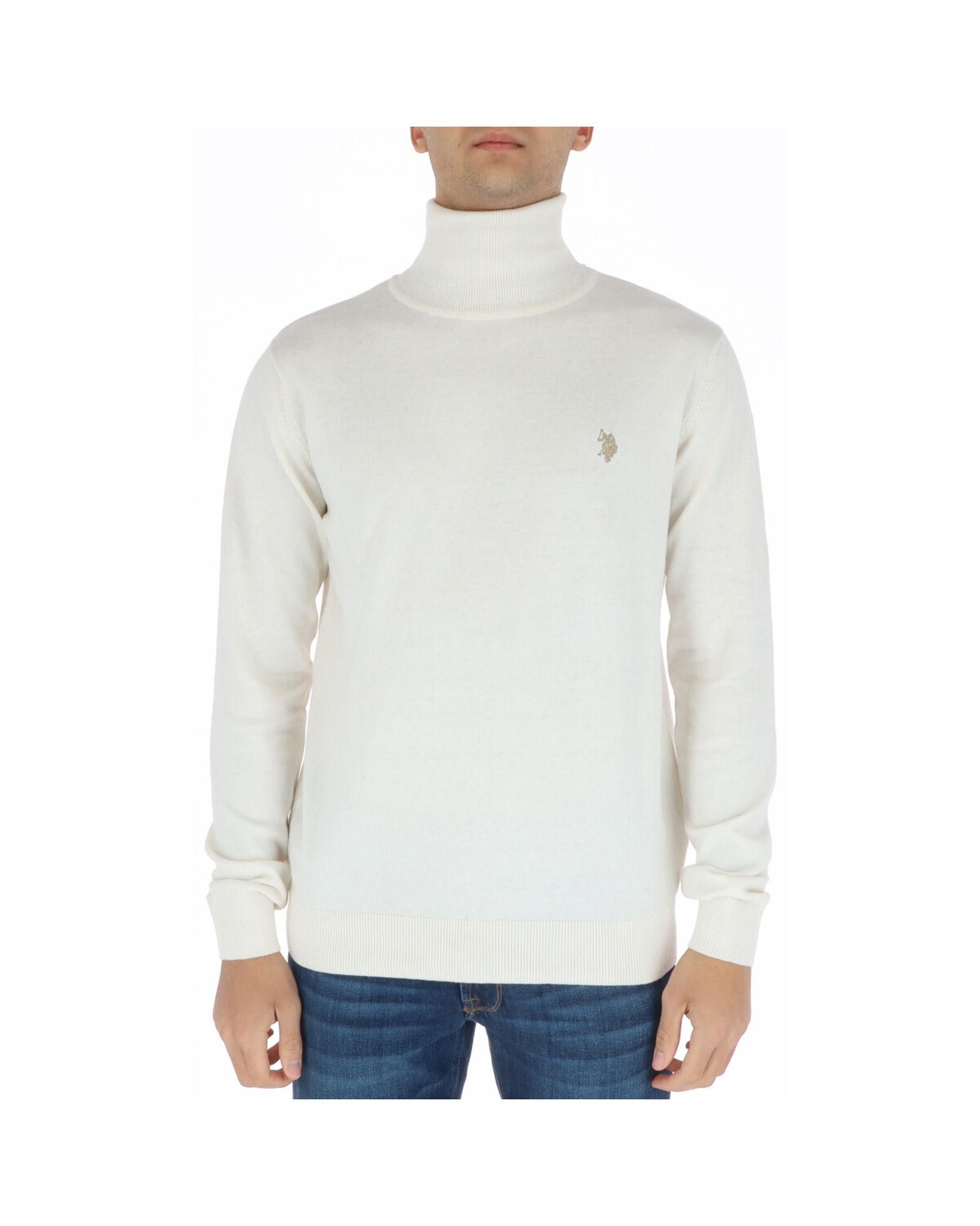 image of U S Polo Assn Printed Turtleneck Knitwear in White, Men's (Size Small)