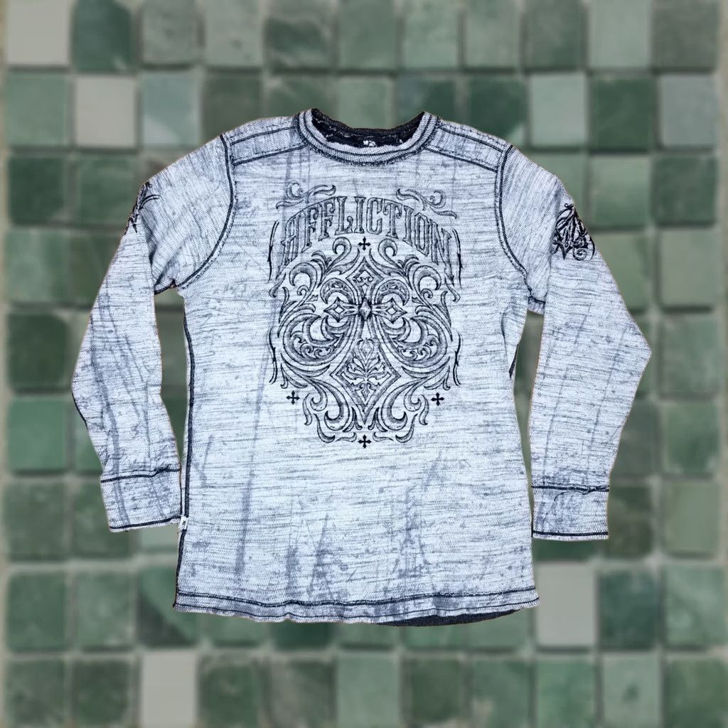 Affliction VINTAGE AFFLICTION MOTORWORKS SHIRT REVERSIBLE THERMAL XL BLACK Men Shirt XL Reversible Thermal Motorworks Affliction Shirt Size US XL / EU 56 / 4 - 1 Thumbnail