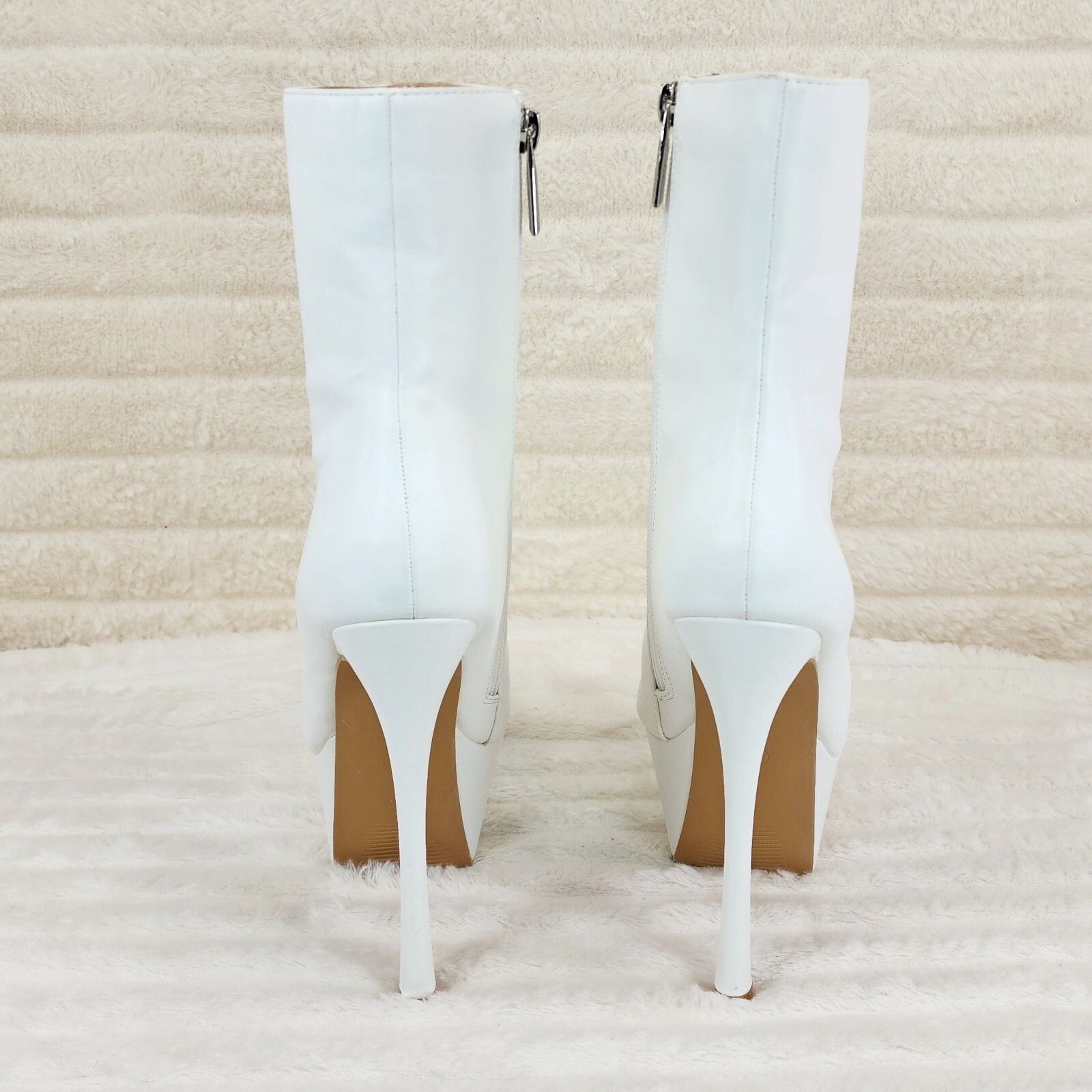 Other Kinder Pointy Toe Platform Stiletto Heel Ankle Boots Bright Size US 8.5 / IT 38.5 - 4 Thumbnail