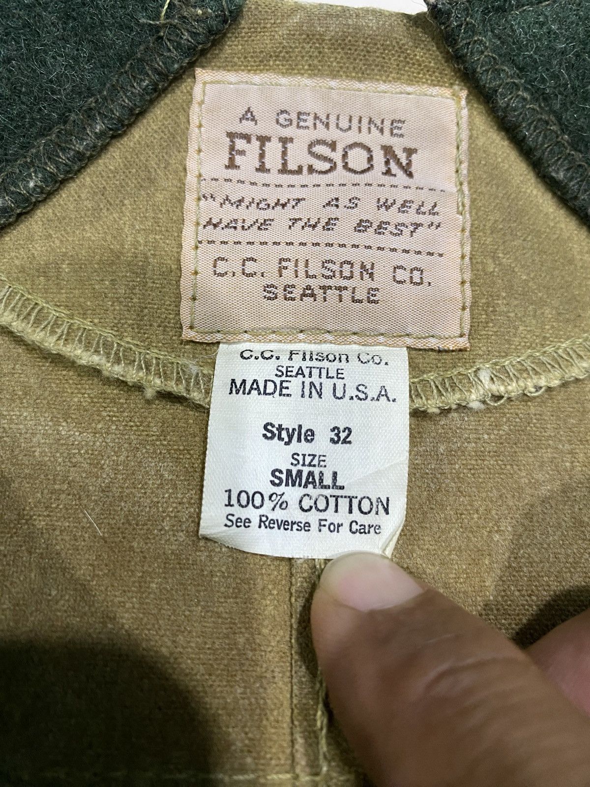 Filson Vintage Filson Style 32 Half Moon Waxed Canvas Hunting Vest Size US S / EU 44-46 / 1 - 14 Thumbnail