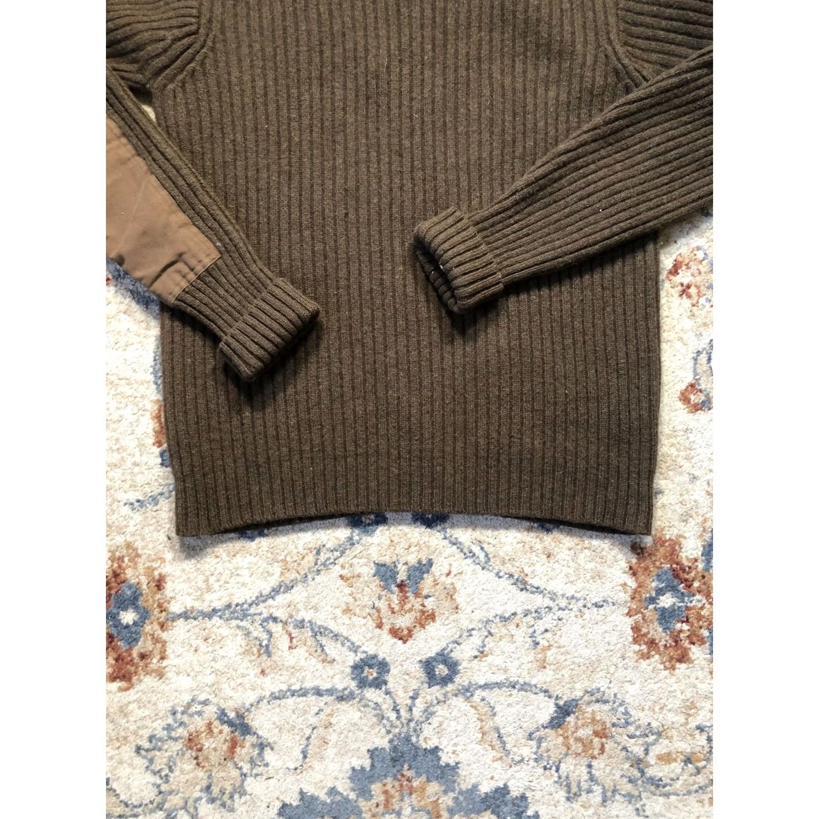 Vintage VINTAGE LL Bean Sweater Mens Large Brown Wool Crewneck Reinforced Shoulders Elbow Patch Size US L / EU 52-54 / 3 - 5 Thumbnail