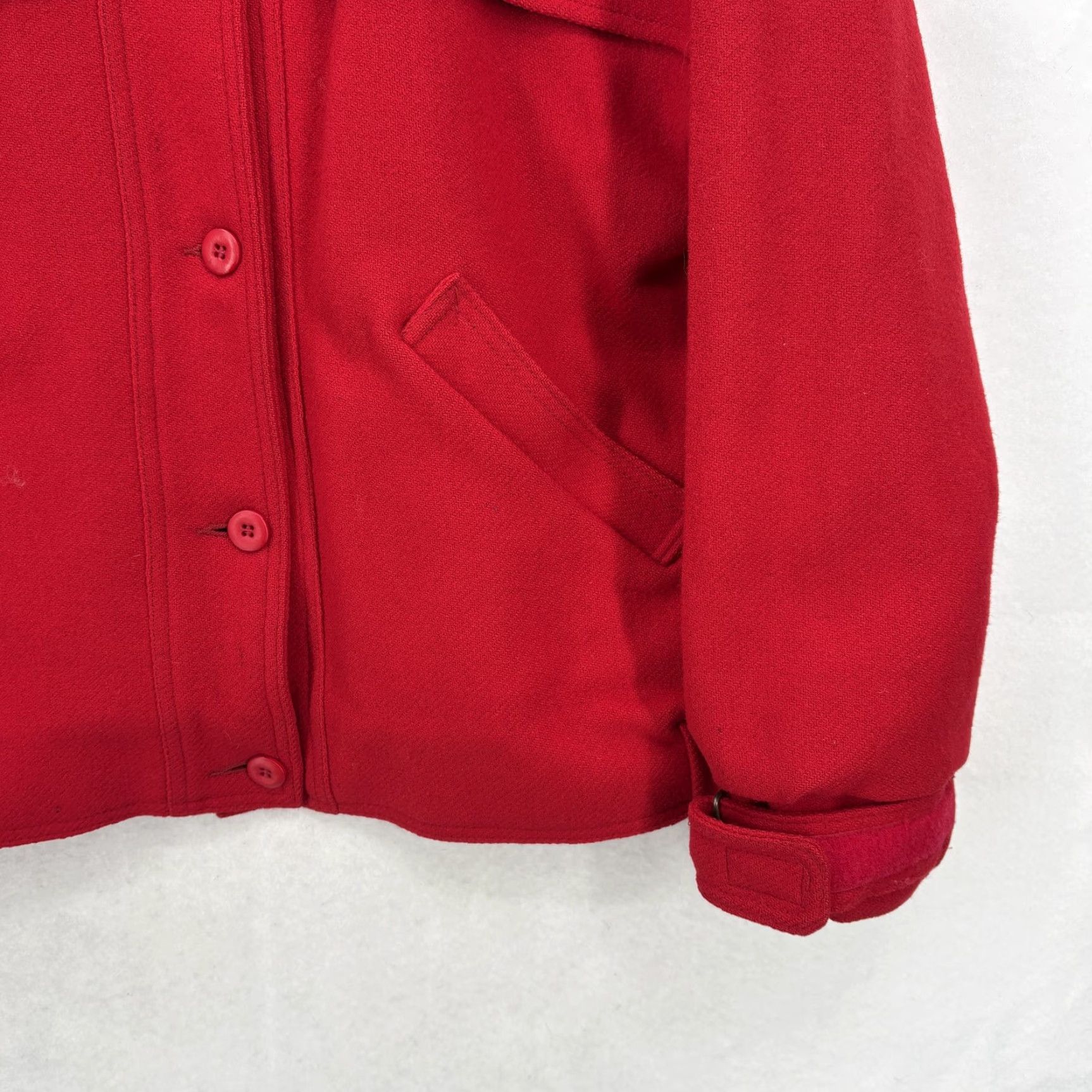 Vintage VINTAGE Woolrich Jacket Woman 2XL Red Wool Button Front Stand Collar Casual 90s Womens Size XXL / US 16-18 / IT 52-54 - 3 Thumbnail