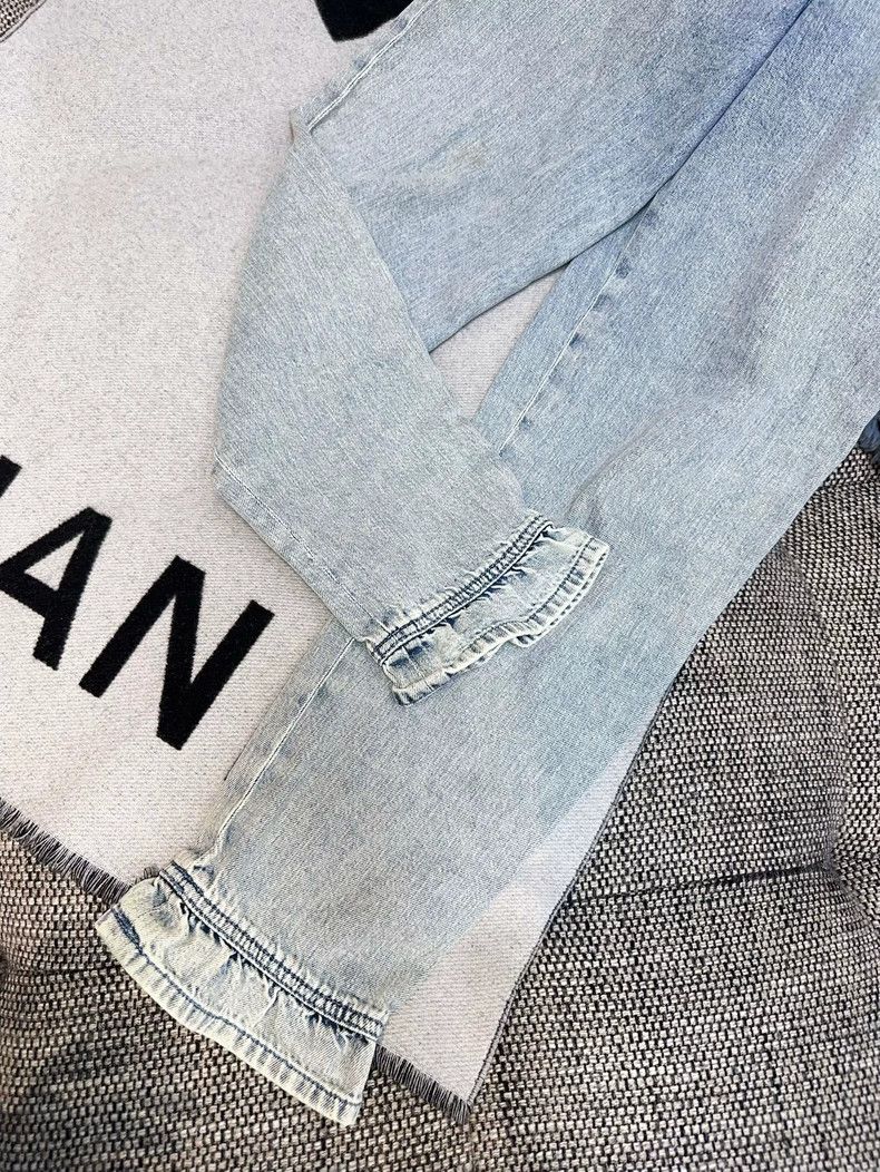 Chanel Chanel 22K show ruffle washed blue jeans Size 25" / US 0 / IT 36 - 4 Thumbnail