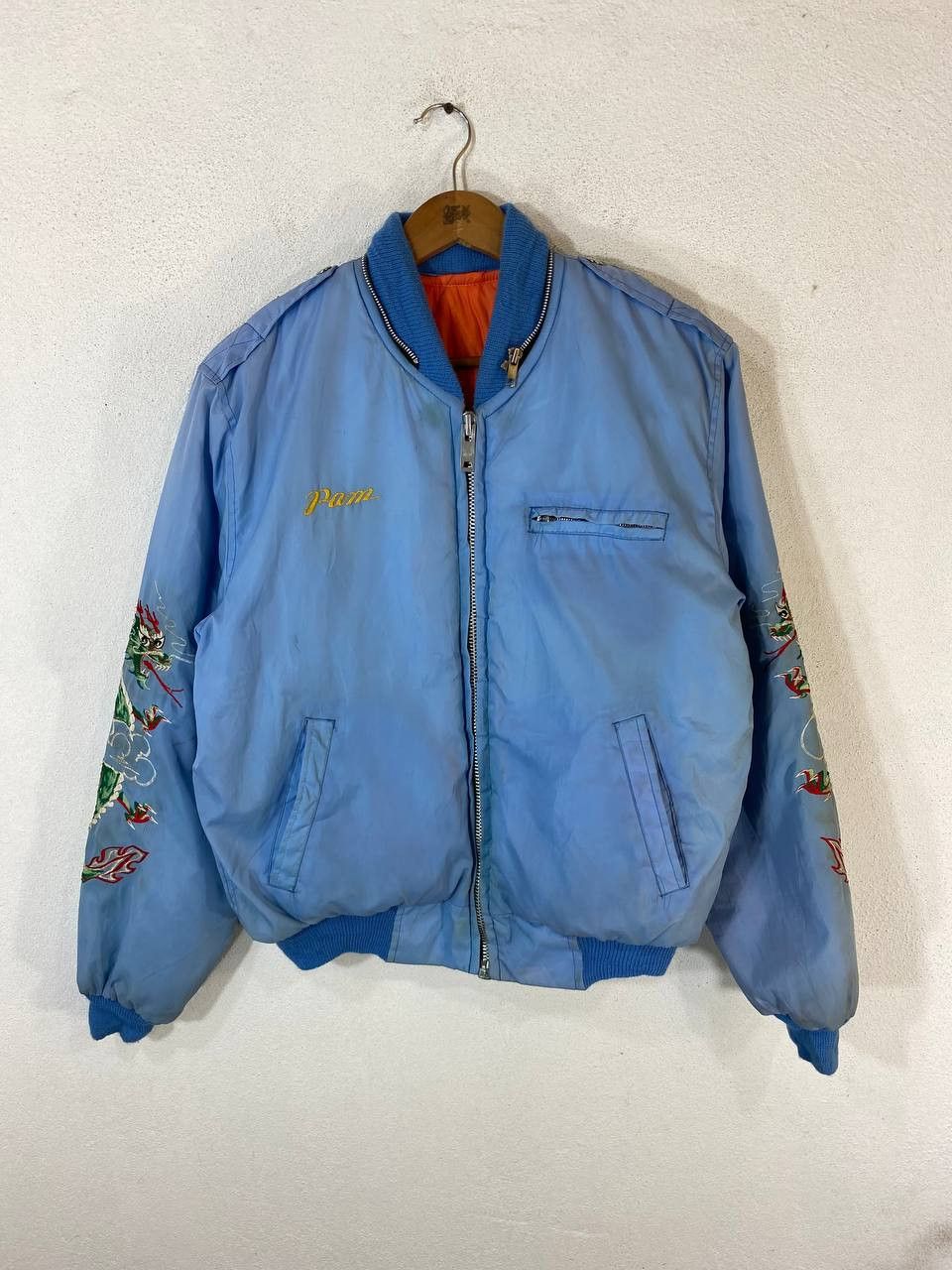 Japanese Brand vintage sukajan jacket embroided dragon nice design Size US L / EU 52-54 / 3 - 2 Thumbnail