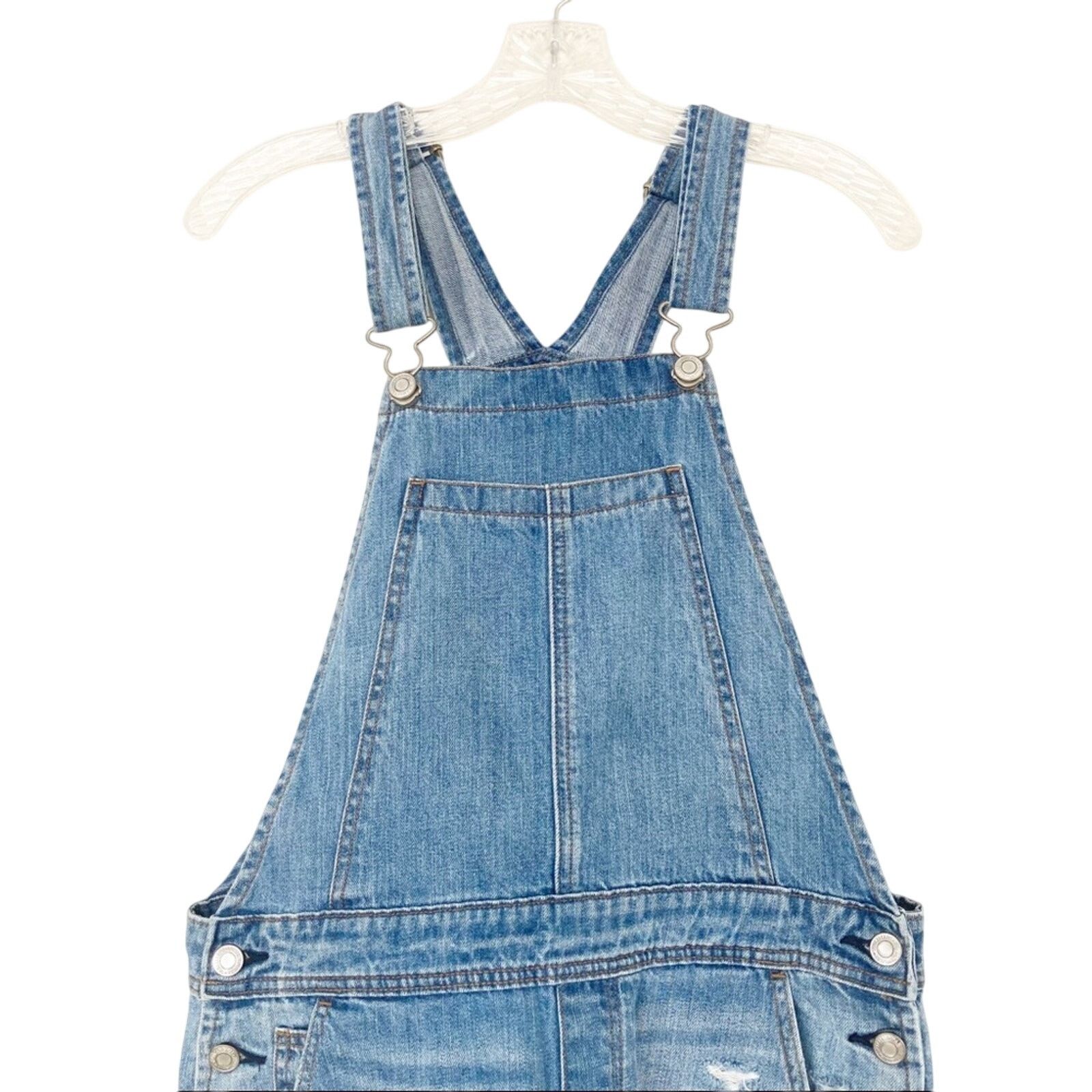American Eagle Outfitters American Eagle Distressed Shortall Overalls Sz XS Size 26" / US 2 / IT 38 - 5 Thumbnail