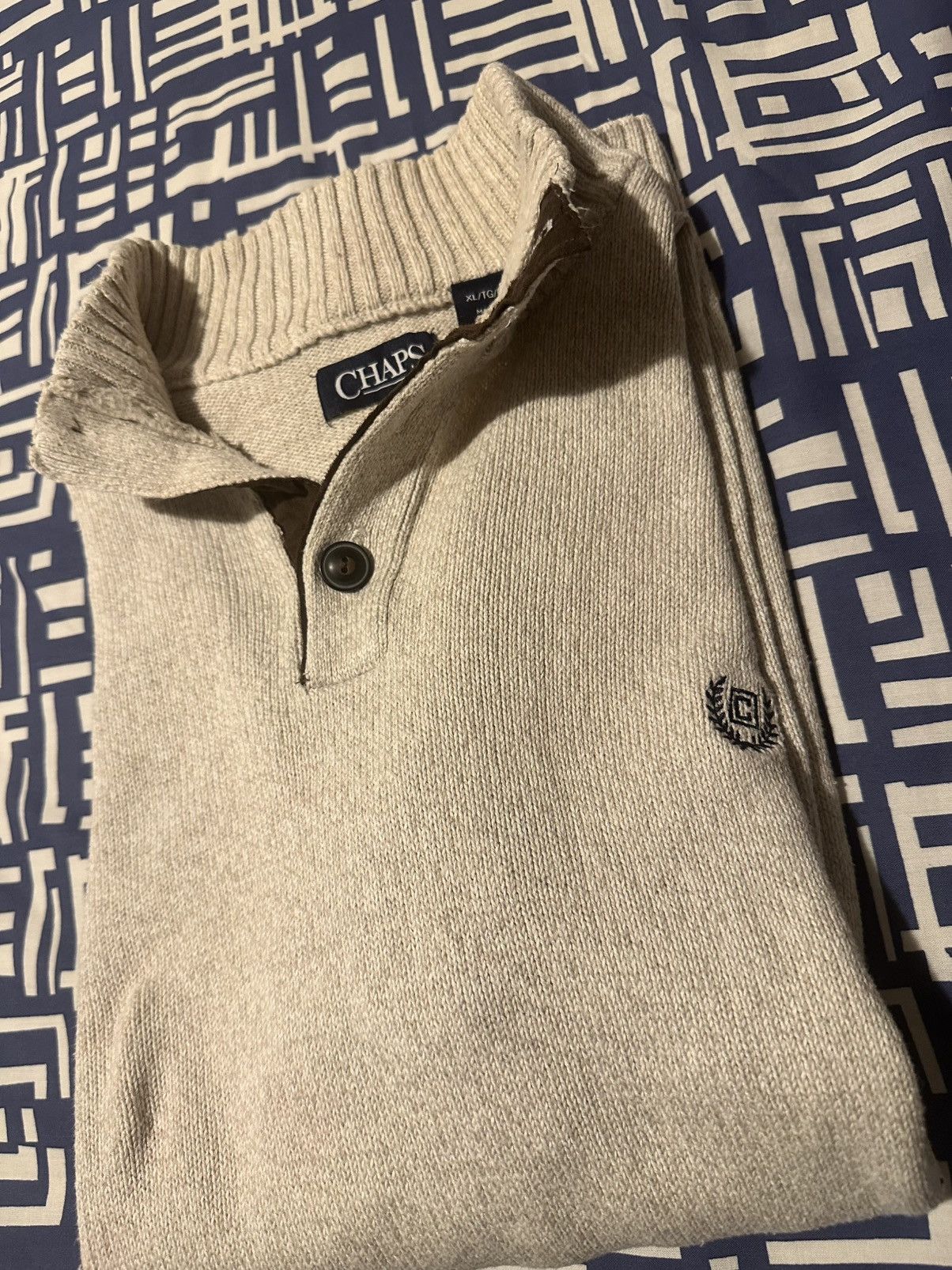 Chaps Ralph Lauren × Vintage Retro Vintage Men’s Chaps Ralph Lauren Quarter Knit Sweater Size US XL / EU 56 / 4 - 6 Thumbnail