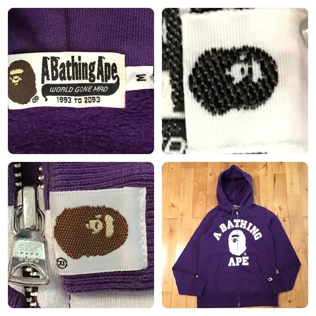 Bape BAPE College logo zip up hoodie a bathing ape NIGO Size US M / EU 48-50 / 2 - 6 Thumbnail