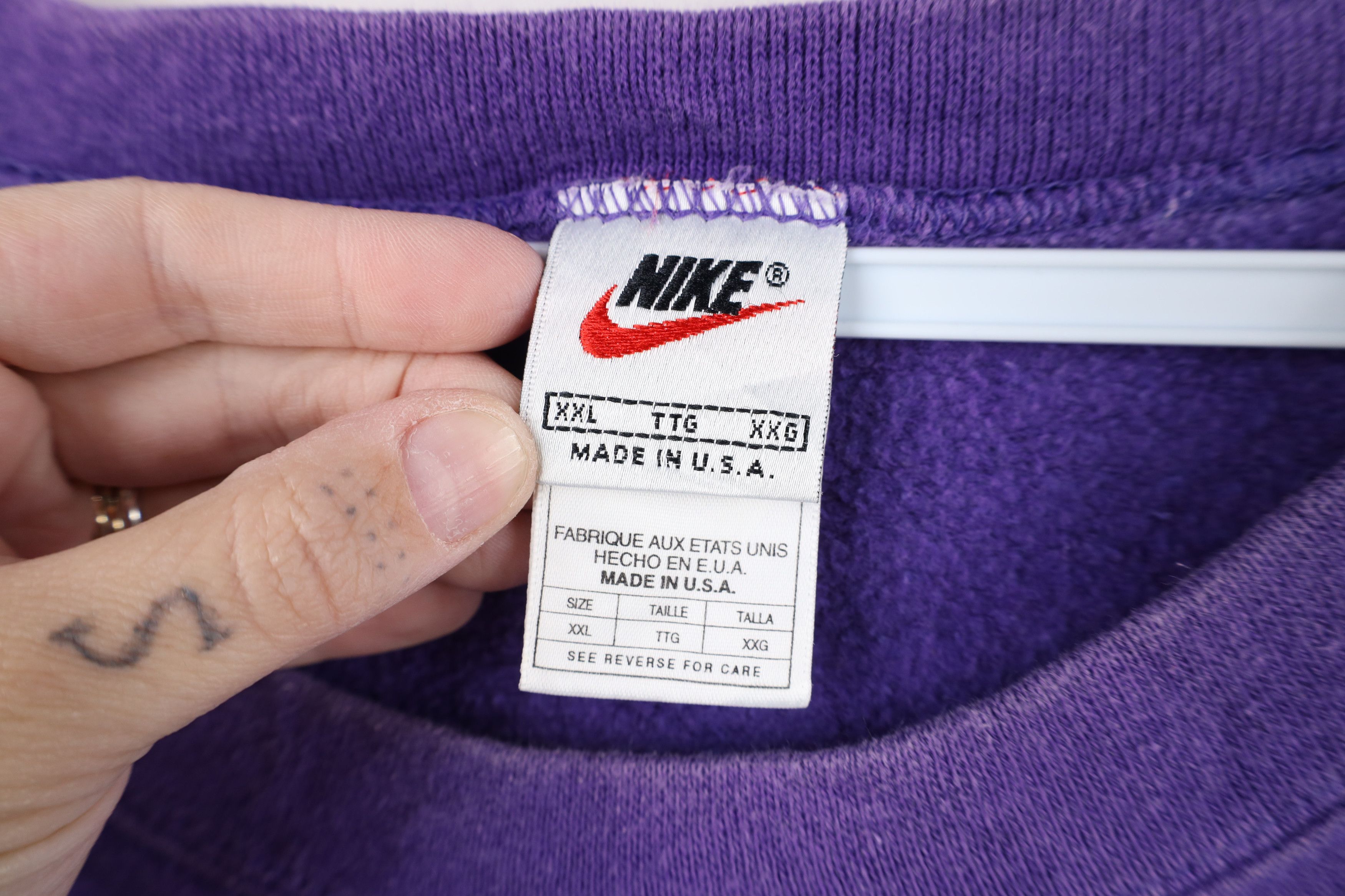 Nike Vintage 90s Nike Scott Mini Swoosh Sweatshirt Purple USA Size US XXL / EU 58 / 5 - 10 Thumbnail