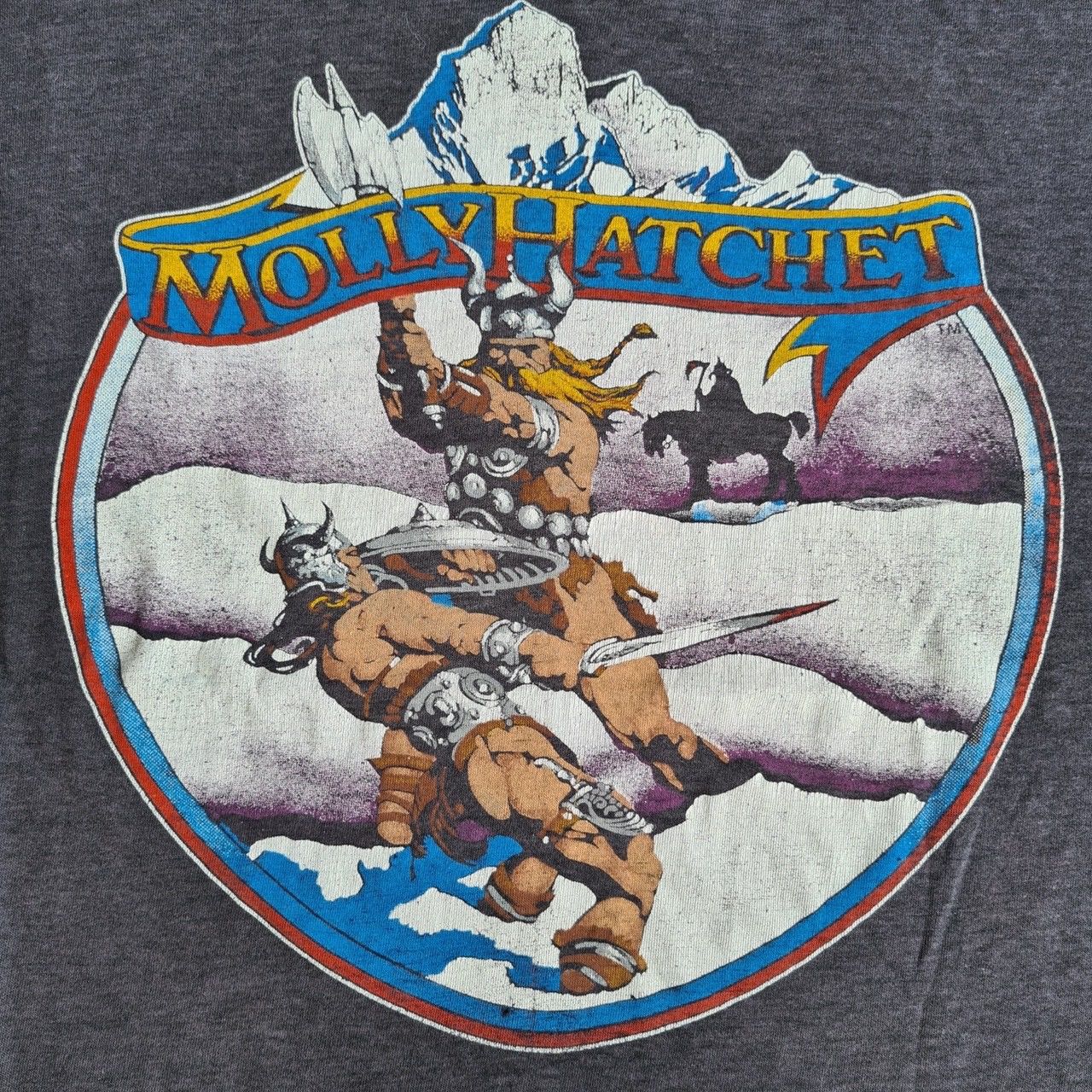 Band Tees × Vintage *RARE* VINTAGE 80s 1987 MOLLY HATCHET BAND TEE ROCK SHIRT Size US XL / EU 56 / 4 - 2 Thumbnail