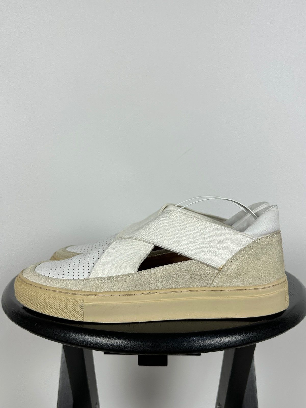 Dries Van Noten Dries Van Noten White Leather Slip-On Shoes Size US 7.5 / IT 37.5 - 3 Thumbnail