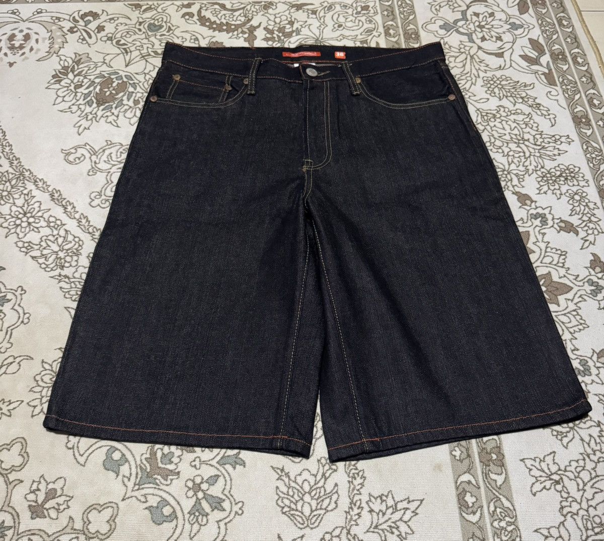 Ed Hardy Vtg “Death Of Glory” Ed Hardy Embroidery Short Denim Jeans Size US 37 - 2 Thumbnail