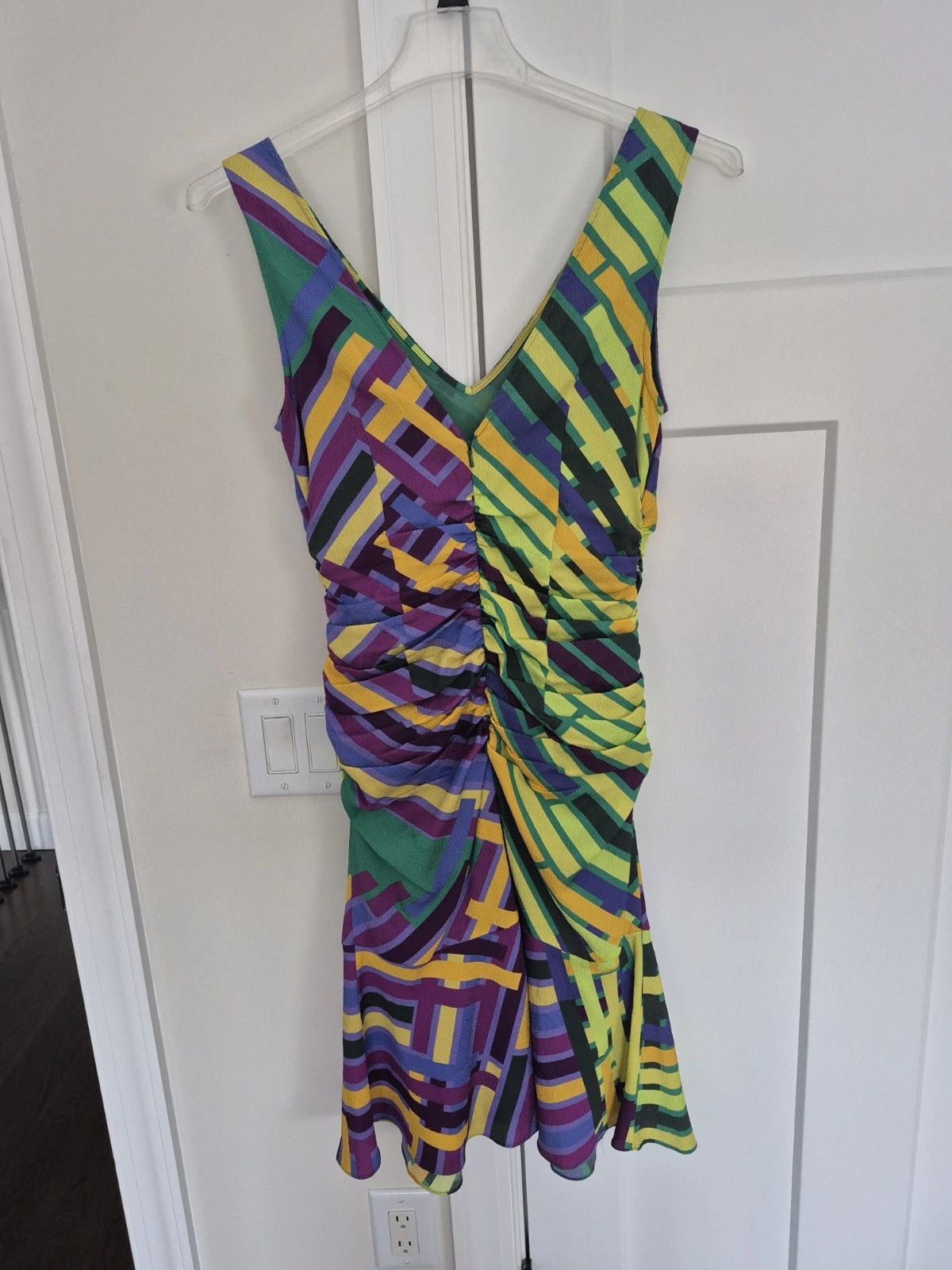 Vacation Tracy Reese Party Dress Silk Bold Multicolor Abstract Ruched Size S / US 4 / IT 40 - 3 Thumbnail