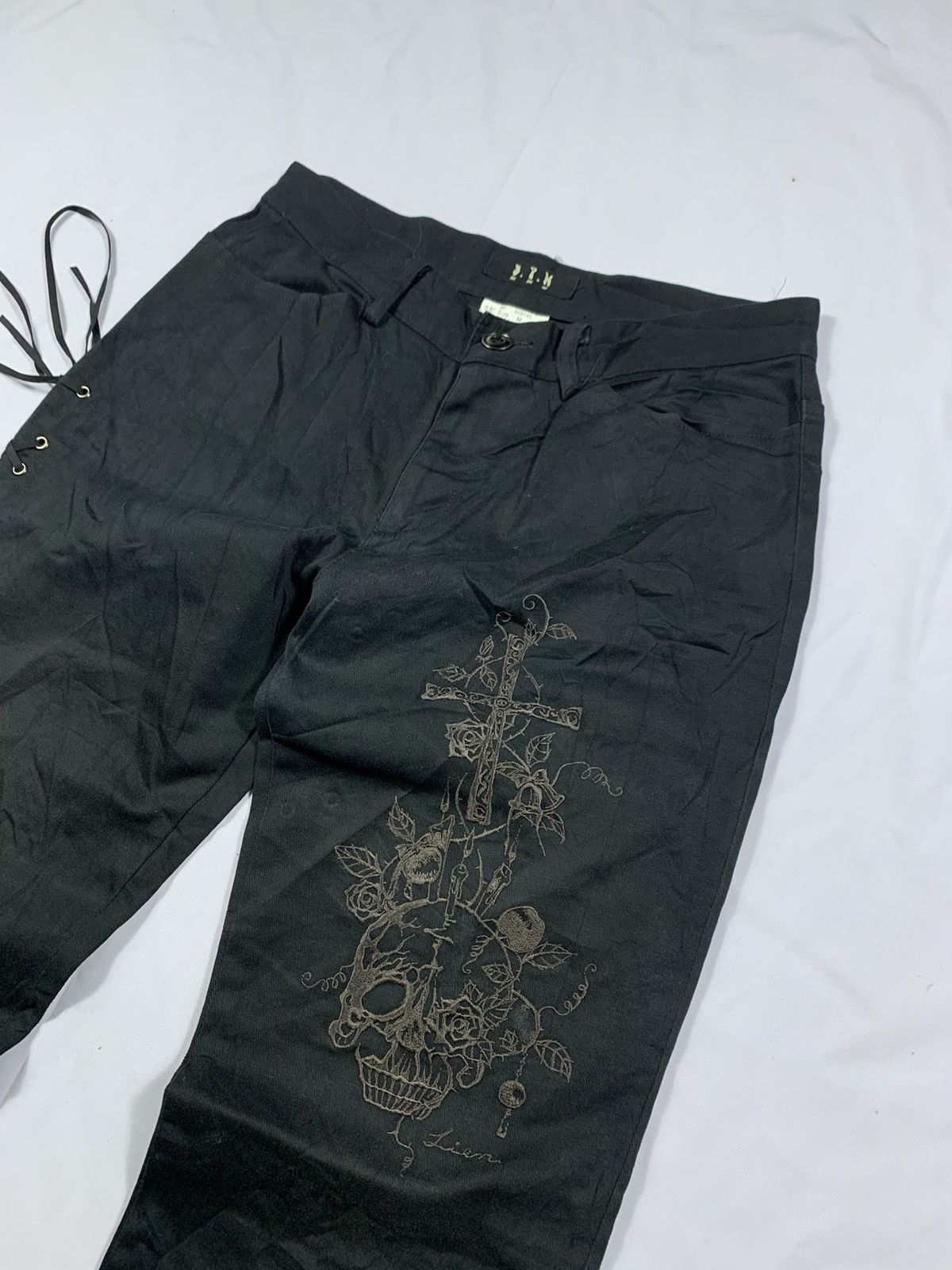 Tornado Mart Japanese Flare Gothic punk Skull Pants Lgb style Size US 29 - 3 Thumbnail