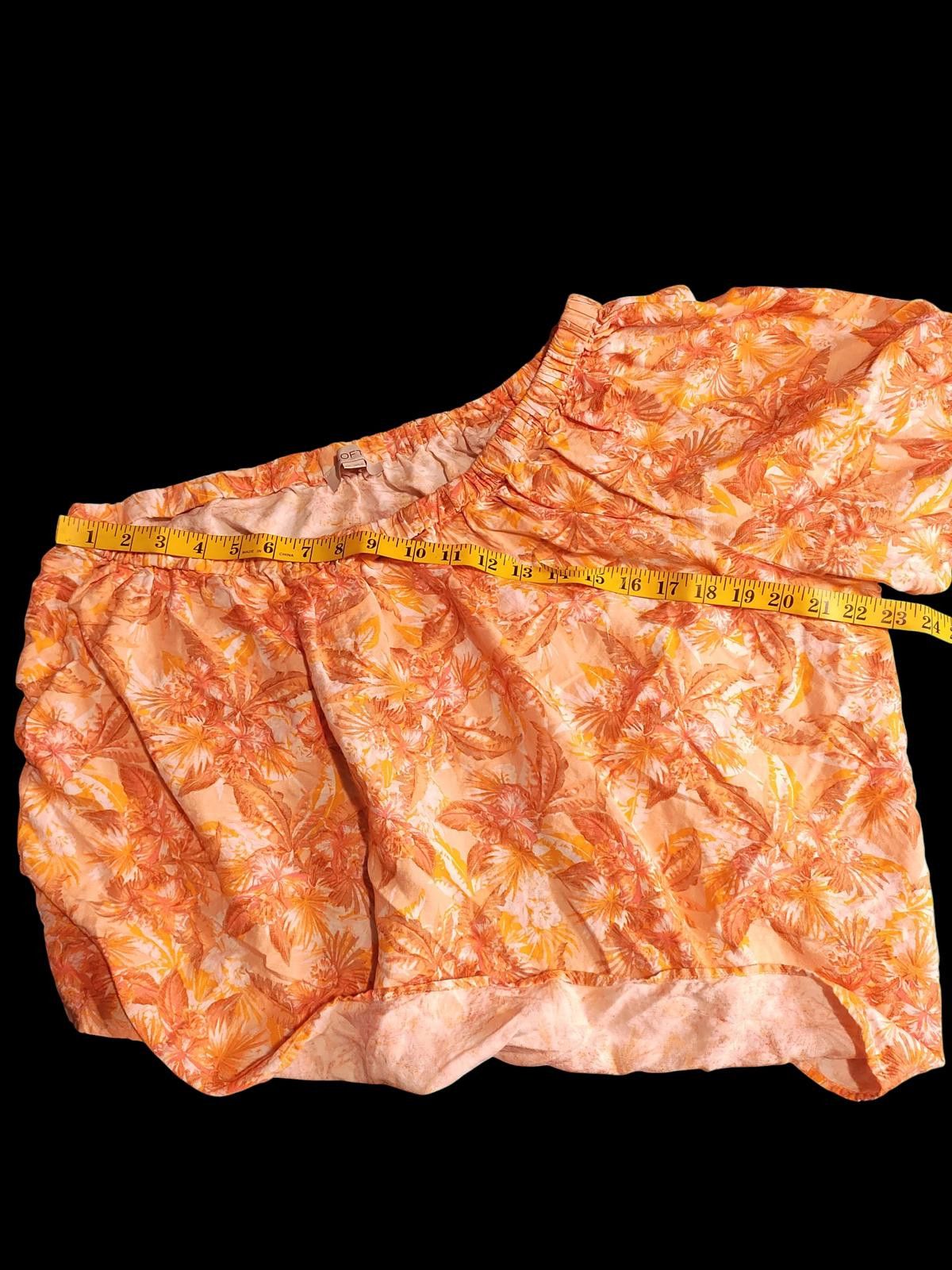 Other LOFT Women's One Shoulder Orange Floral Top Size XXL / US 16-18 / IT 52-54 - 8 Thumbnail