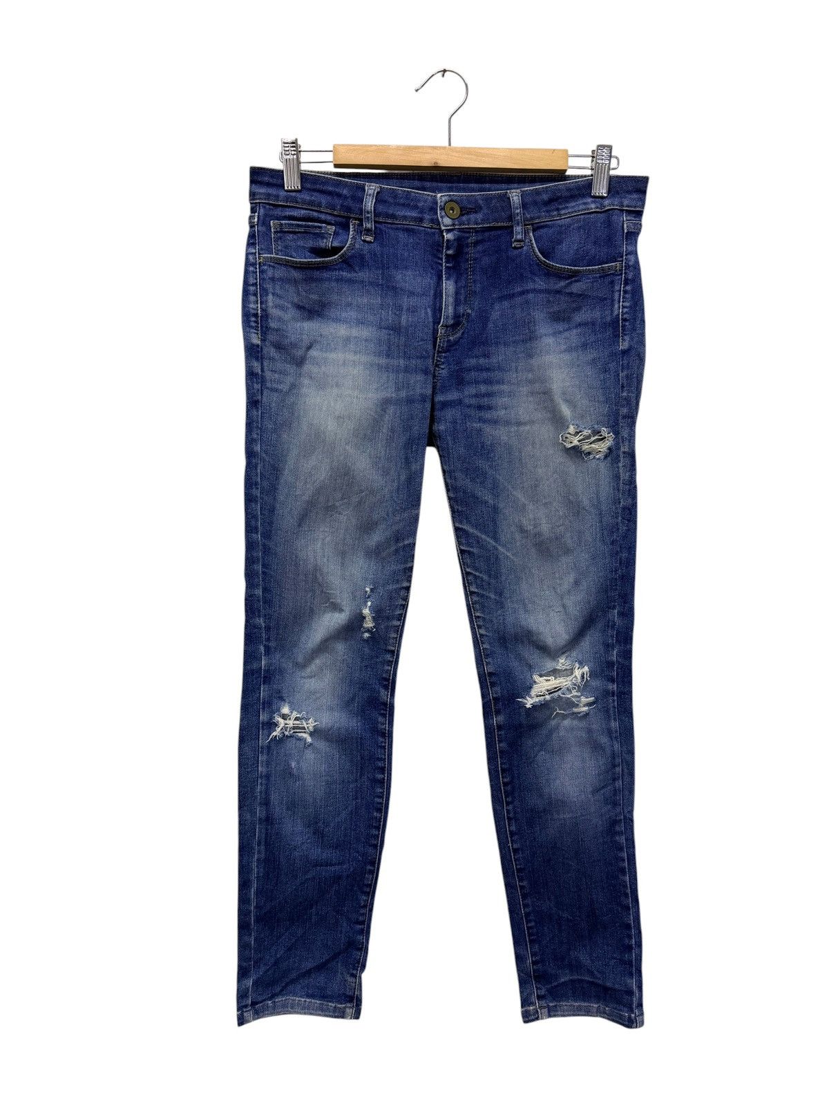 Japanese Brand Vintage Uj Uniqlo Jeans Distressed Skinny Denim Pants Size 28" / US 6 / IT 42 - 1 Thumbnail