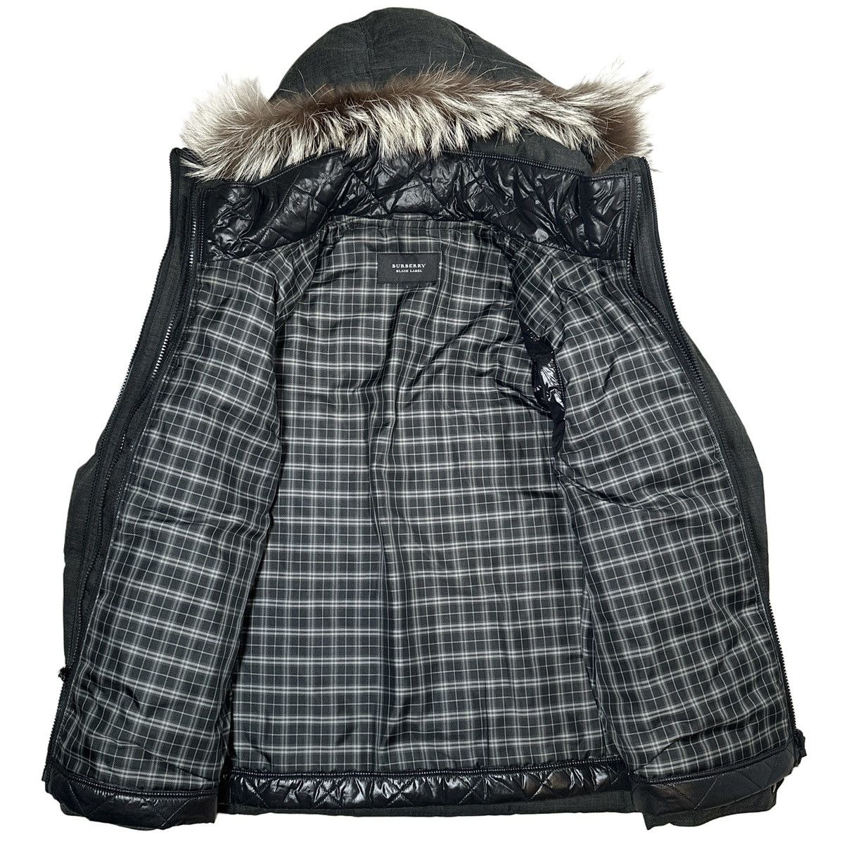 Burberry 00’s Burberry Black Label Fur Hood Down Puffer Jacket Size US M / EU 48-50 / 2 - 3 Thumbnail