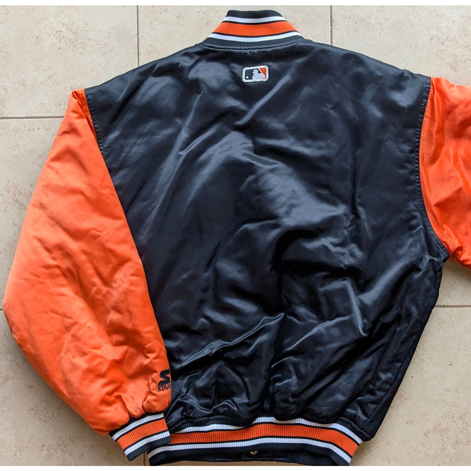 MLB × Starter Baltimore Orioles 90s satin bomber Diamond M black MLB vtg Size US M / EU 48-50 / 2 - 7 Thumbnail