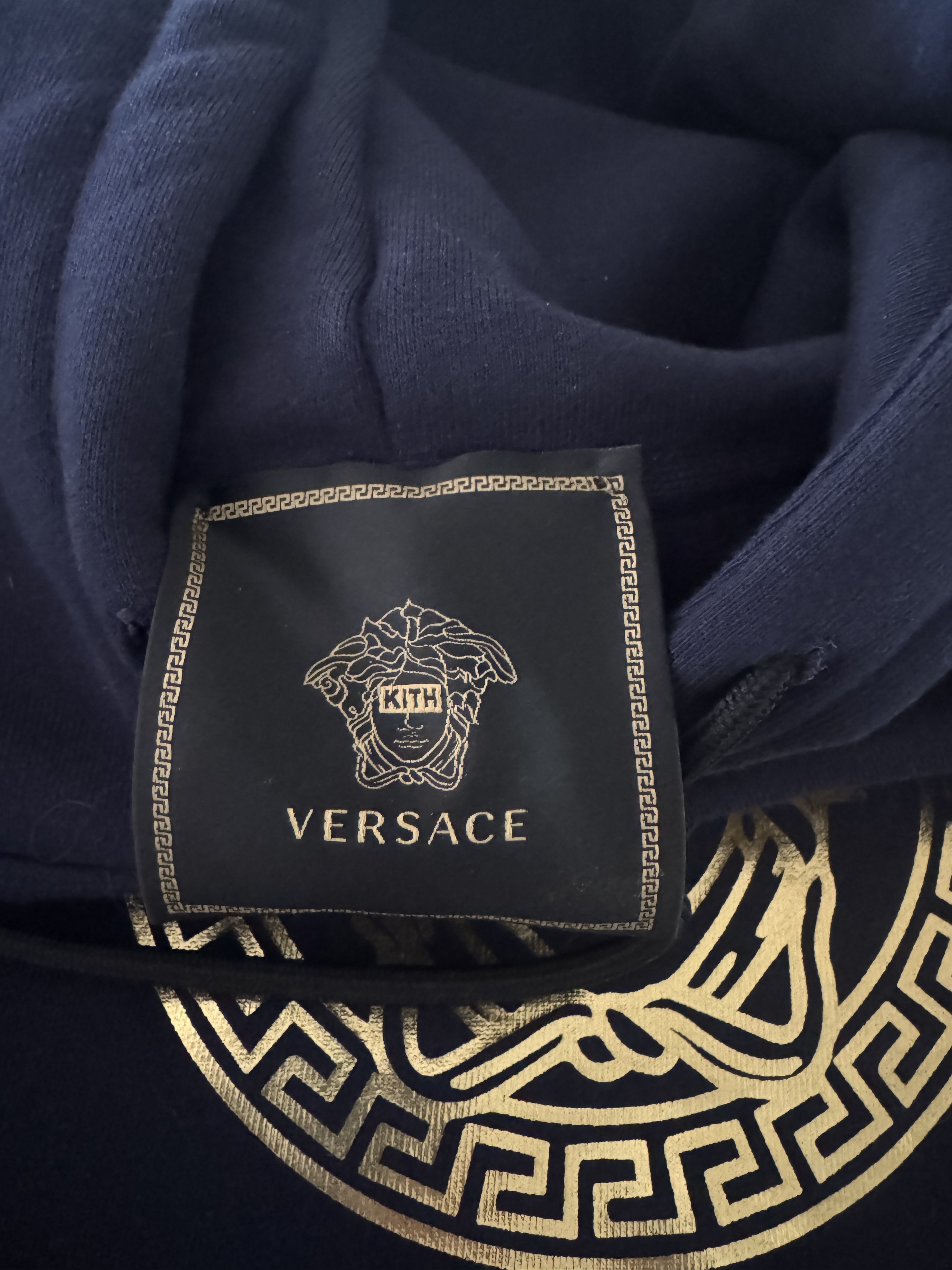 Kith × Versace Versace x Kith Medusa Hoodie Navy Gold Size US L / EU 52-54 / 3 - 3 Thumbnail