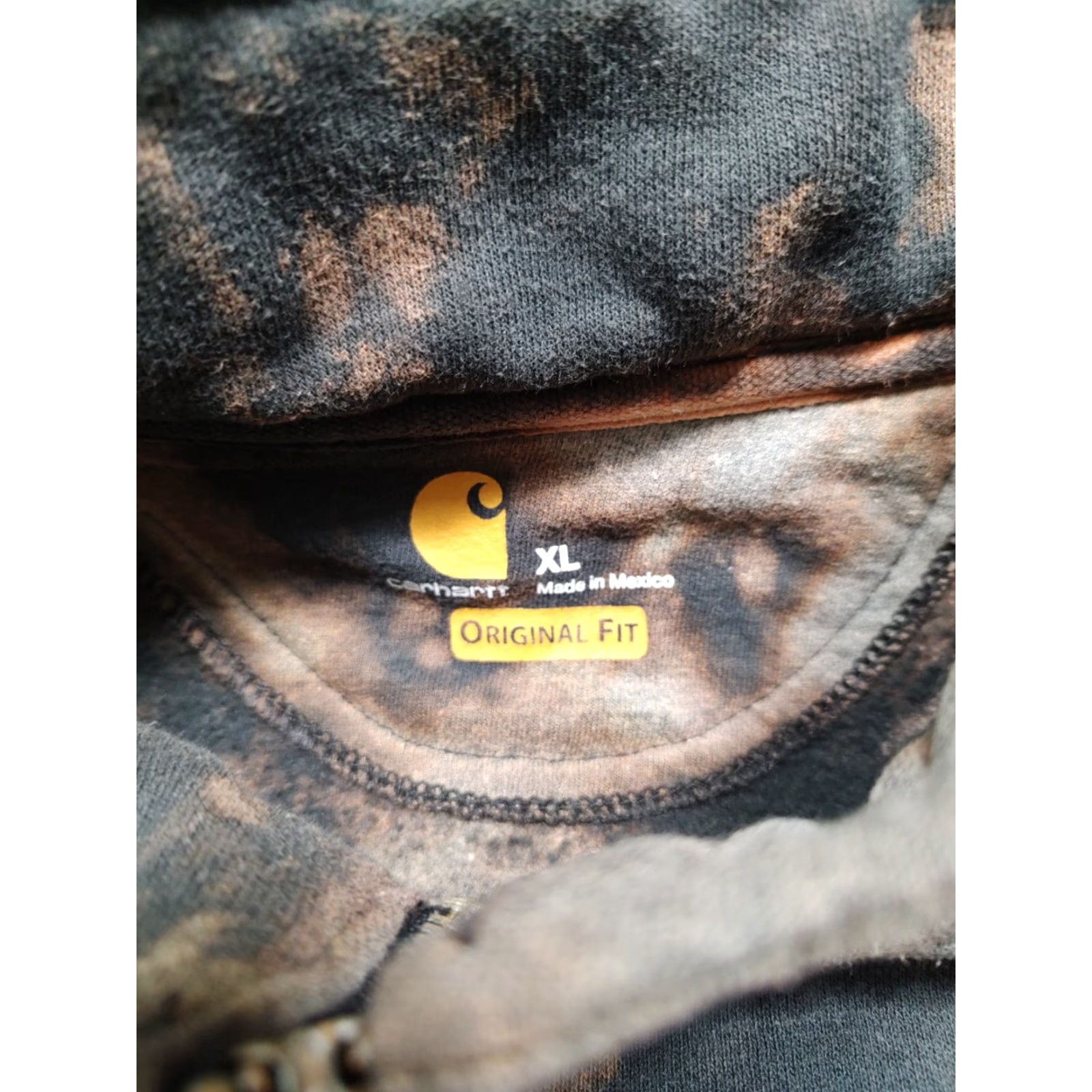 Carhartt VINTAGE Carhartt Hoodie 1/4 Zip Black XL Tie Dye Acid Wash Long Sleeve Mens Pullover Knit Logo 90s College Outdoor Mock Neck Autumn Winter Spring Size US XL / EU 56 / 4 - 4 Thumbnail