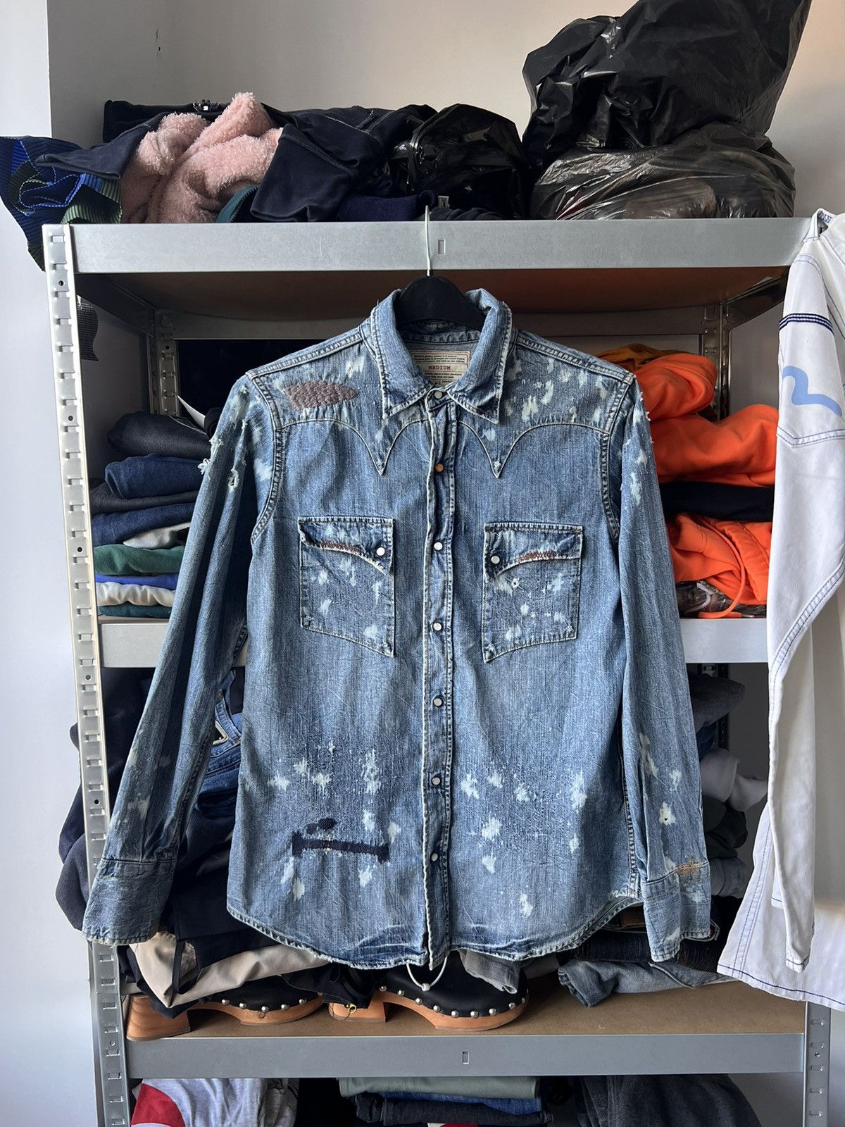 Edwin × Vintage Vintage Edwin Distressed Japanese Shirt Size US M / EU 48-50 / 2 - 1 Thumbnail