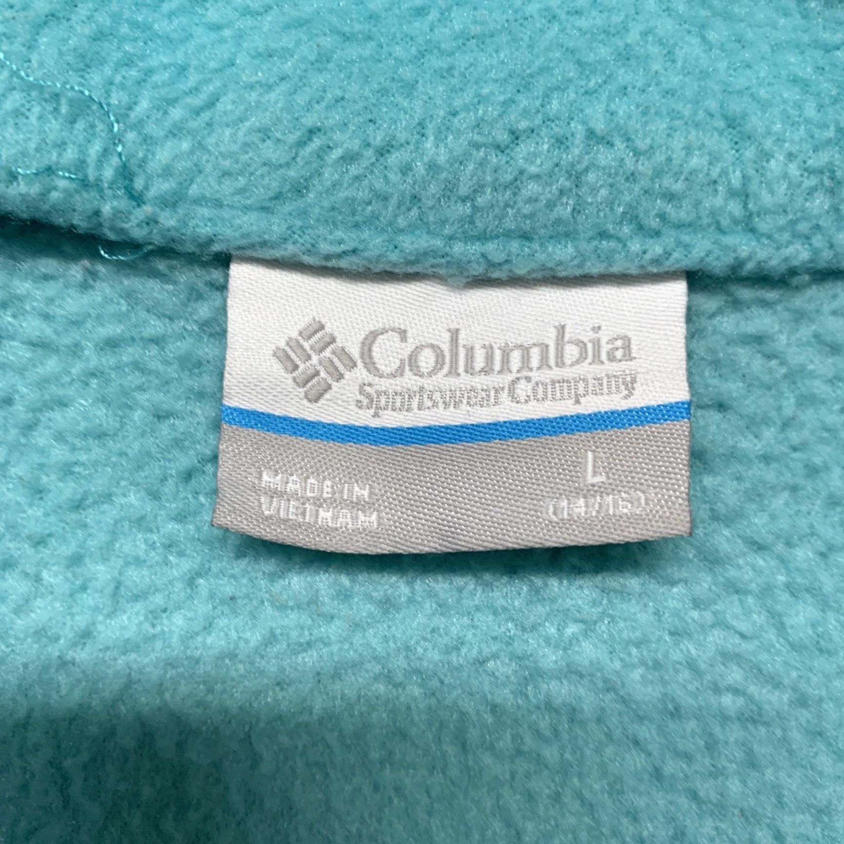 Vintage Columbia Jacket Women’s Large Full Zip Fleece Blue Teal 2 Zip Pockets Classic Outdoor Regular Fit Size L / US 10 / IT 46 - 7 Thumbnail