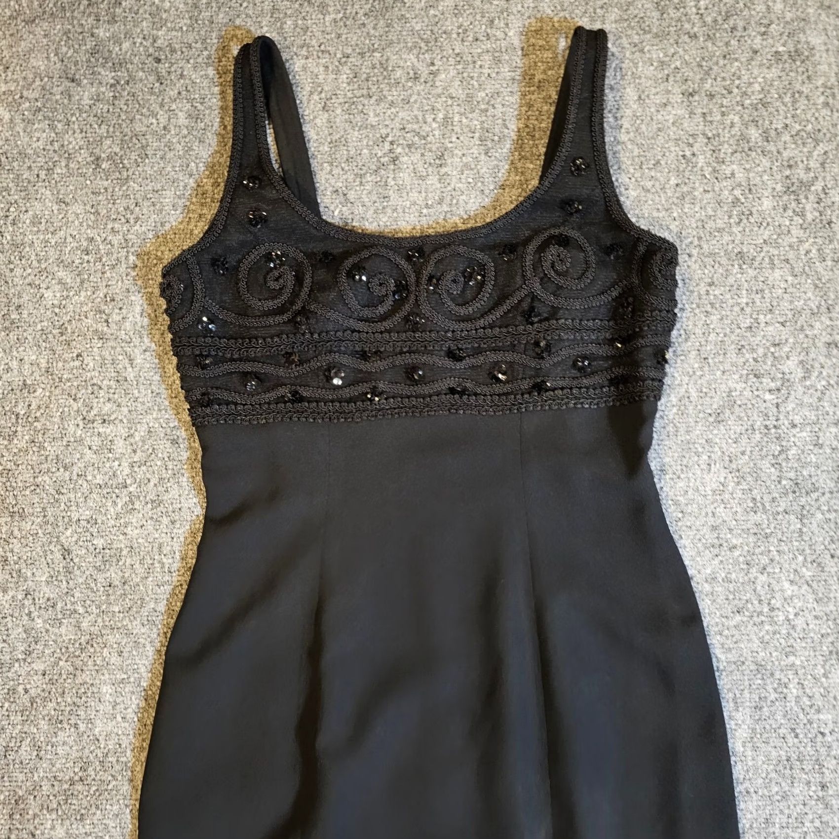 Vintage Rimini Dress Womens 6 Black Maxi Beaded Embroidered Sleeveless Cocktail Length - Vintage? Wait Not Vintage Size M / US 6-8 / IT 42-44 - 2 Thumbnail