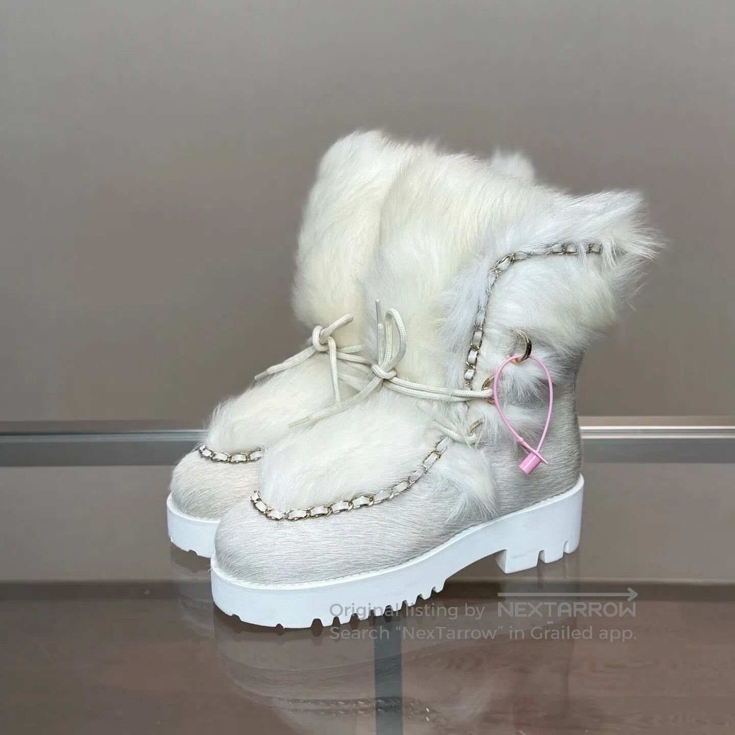 Chanel Chanel Chain-strap leather mid-calf boots Size US 6.5 / IT 36.5 - 1 Thumbnail