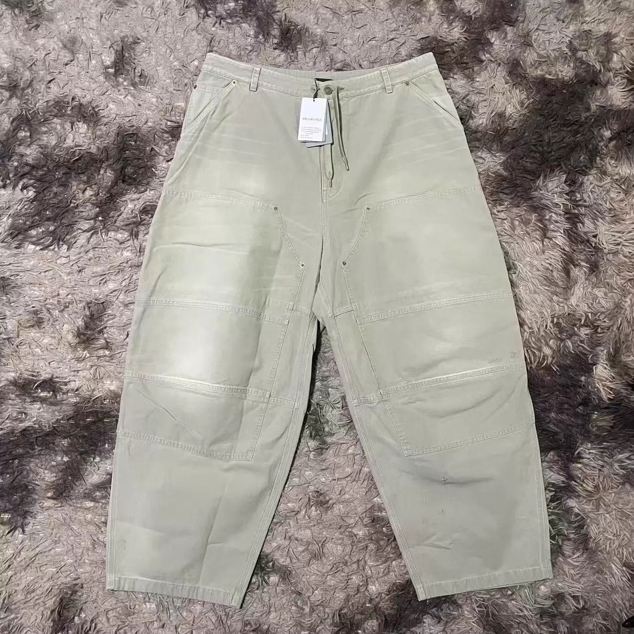 Balenciaga Balenciaga Double Knee Beige Drawstring Cargo Pants 48 Size US 32 / EU 48 - 1 Thumbnail