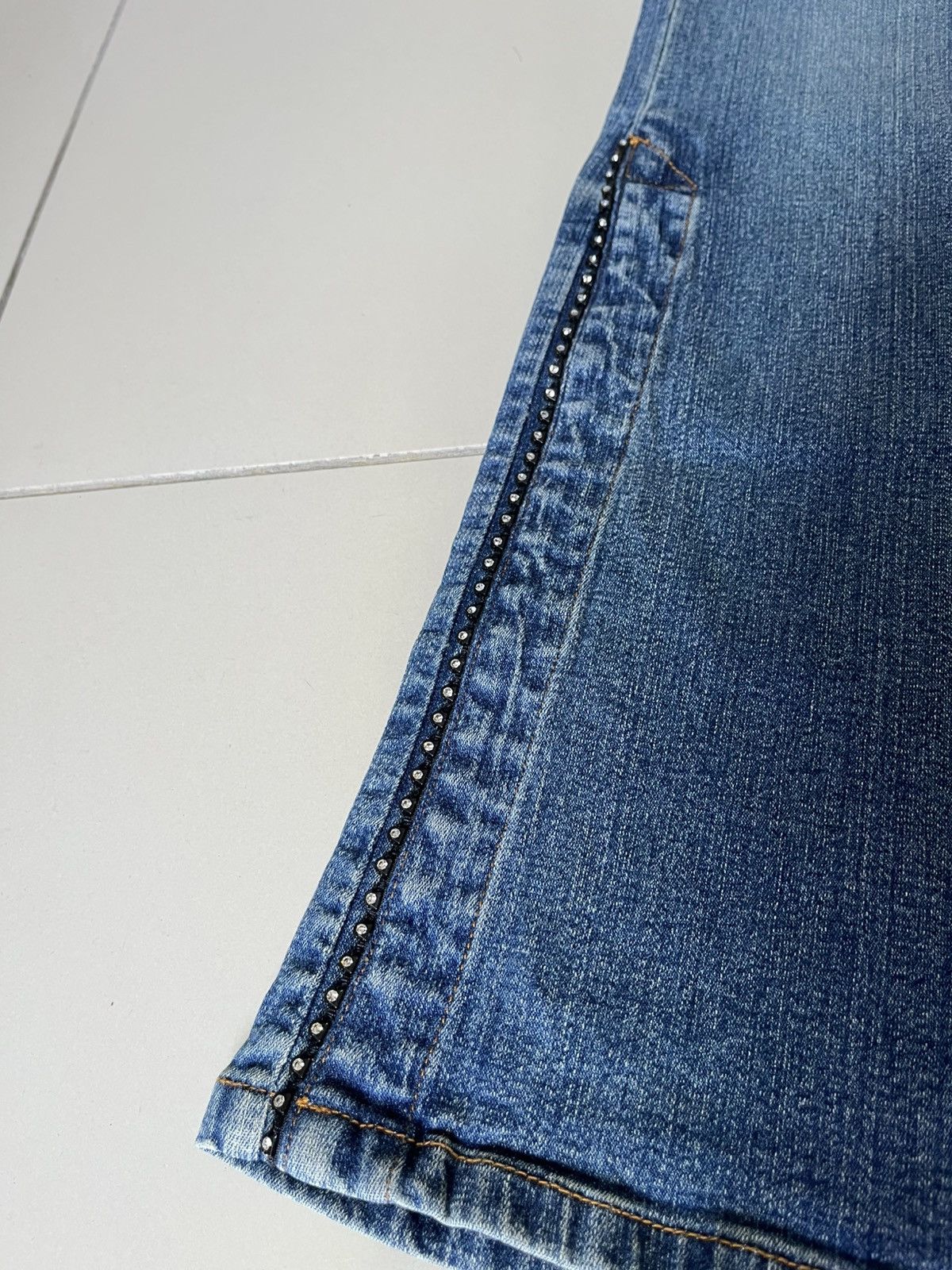 Japanese Brand Issey Miyake Inspired Image Japan Diamond Bootcut Jeans Size 28" / US 6 / IT 42 - 3 Thumbnail