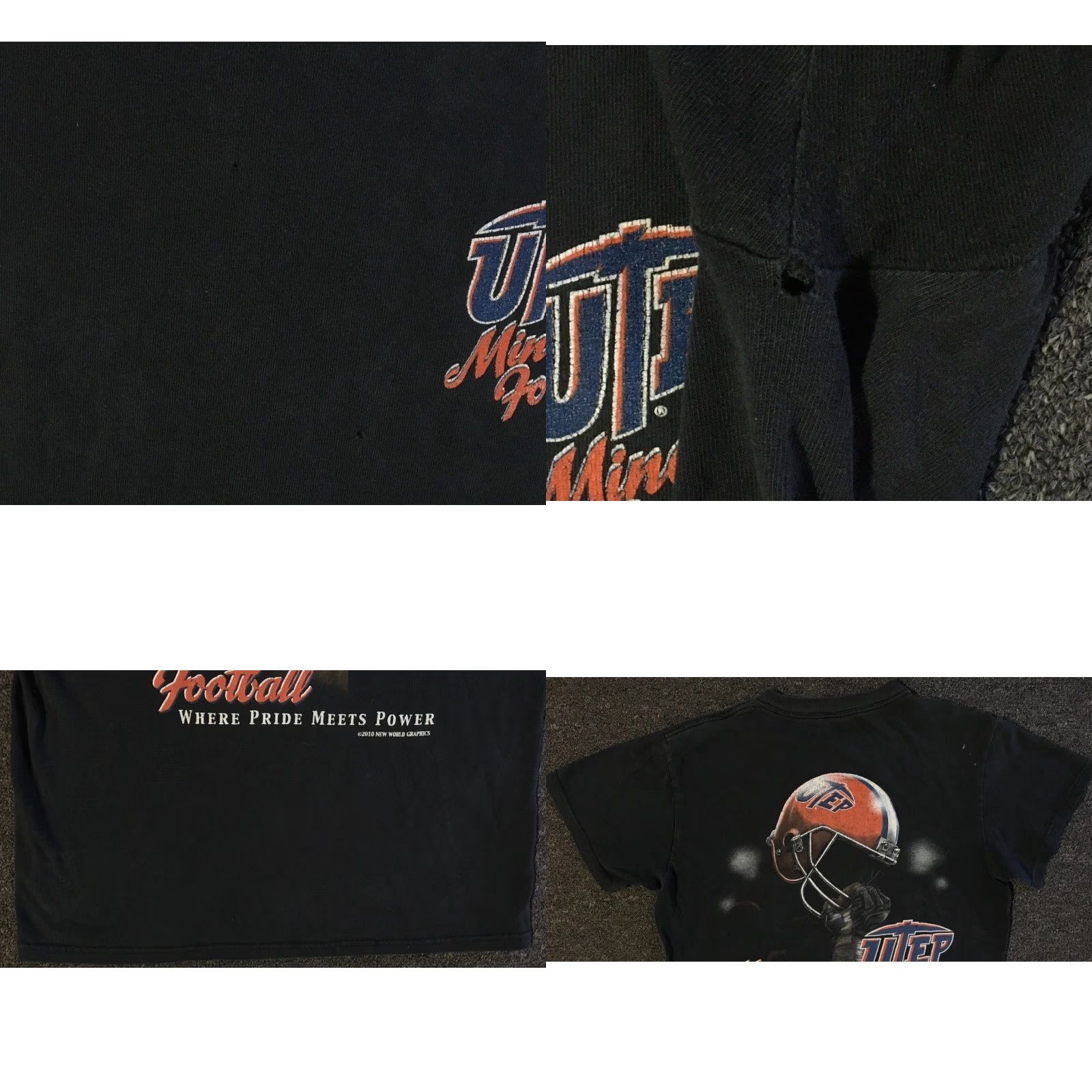 Vintage VINTAGE UTEP Miners Football Faded Distress Shirt S AOP Black Mens Small T-Shirt 90s Grunge College PE Track USA USA, College, Grunge, 90s, Football Size US S / EU 44-46 / 1 - 8 Thumbnail