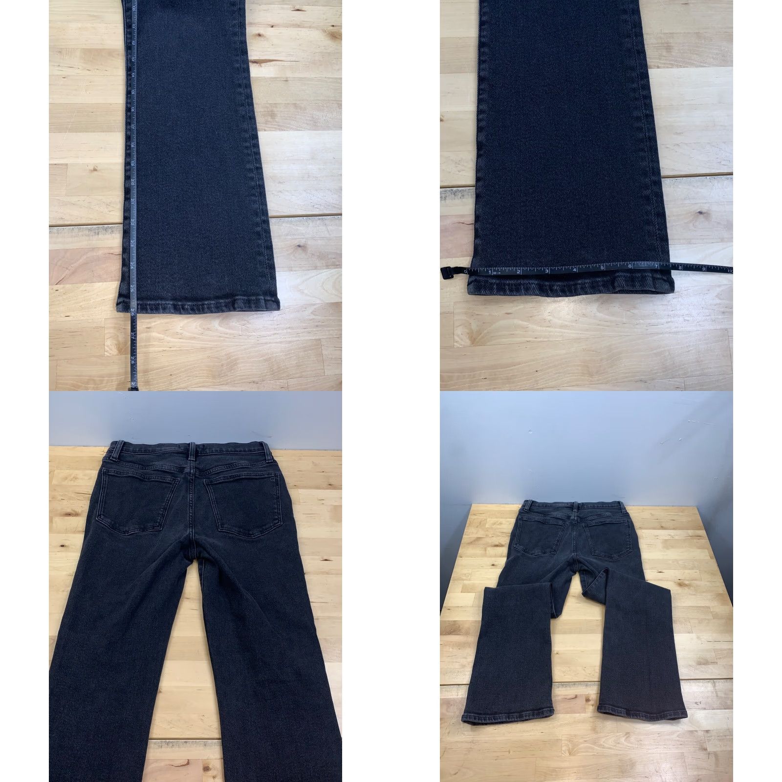 Madewell Jeans Womens Mid Rise Kick Out Flared 27 Black Denim 27x26