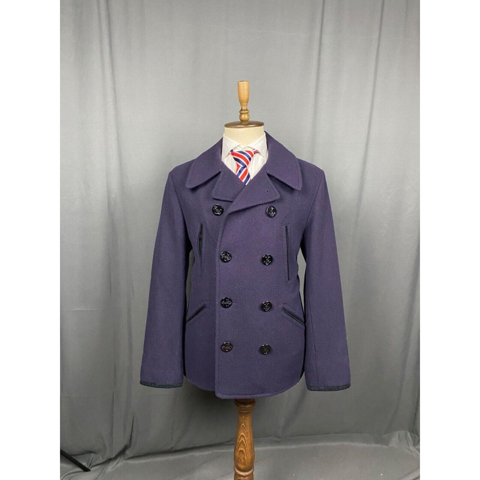 Denim & Supply Ralph Lauren Ralph Lauren Denim&Supply Men's Blue Wool Double Breasted Pe Size US L / EU 52-54 / 3 - 1 Thumbnail