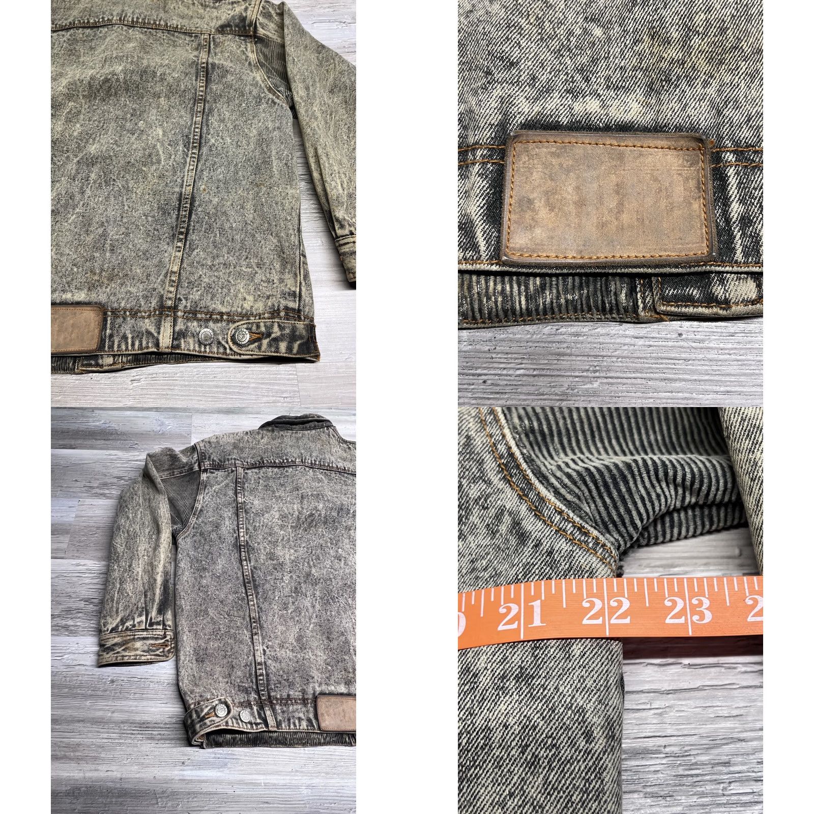 Denime Whipp Denim Jacket Shirt Mens Acid Wash Trucker Corduroy Patches M Vintage Style Bomber Jacket Short Length Cotton Lining Solid Pattern Casual Travel Size US M / EU 48-50 / 2 - 9 Thumbnail
