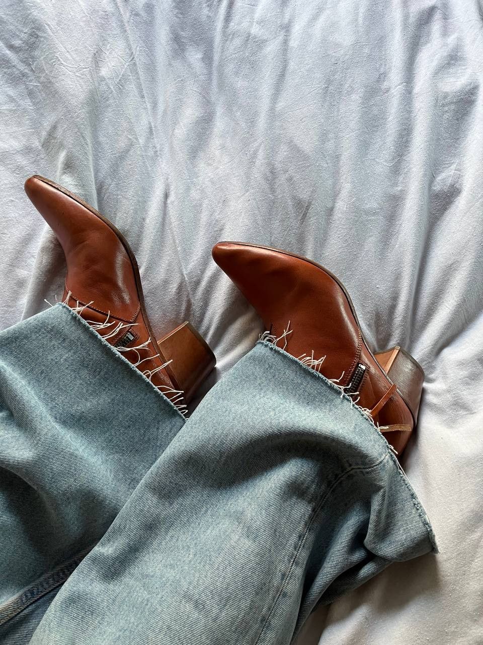 MoMA Moma cognak color leather women's ankle boots made in Italy Size US 9.5 / IT 39.5 - 4 Thumbnail