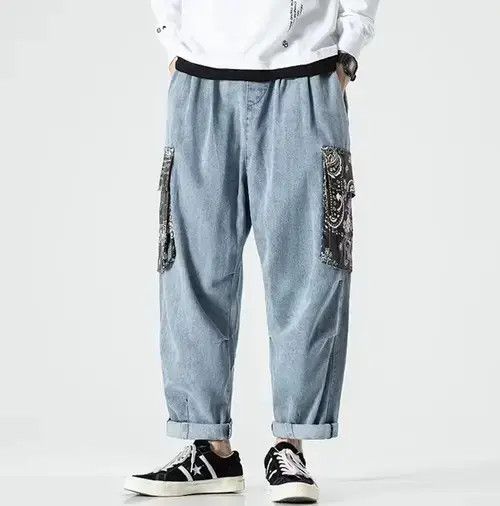 Jean 20AW Indigo Union Japan Blue Denim Bandana Paisley Pants Size US 30 / EU 46 - 2 Thumbnail