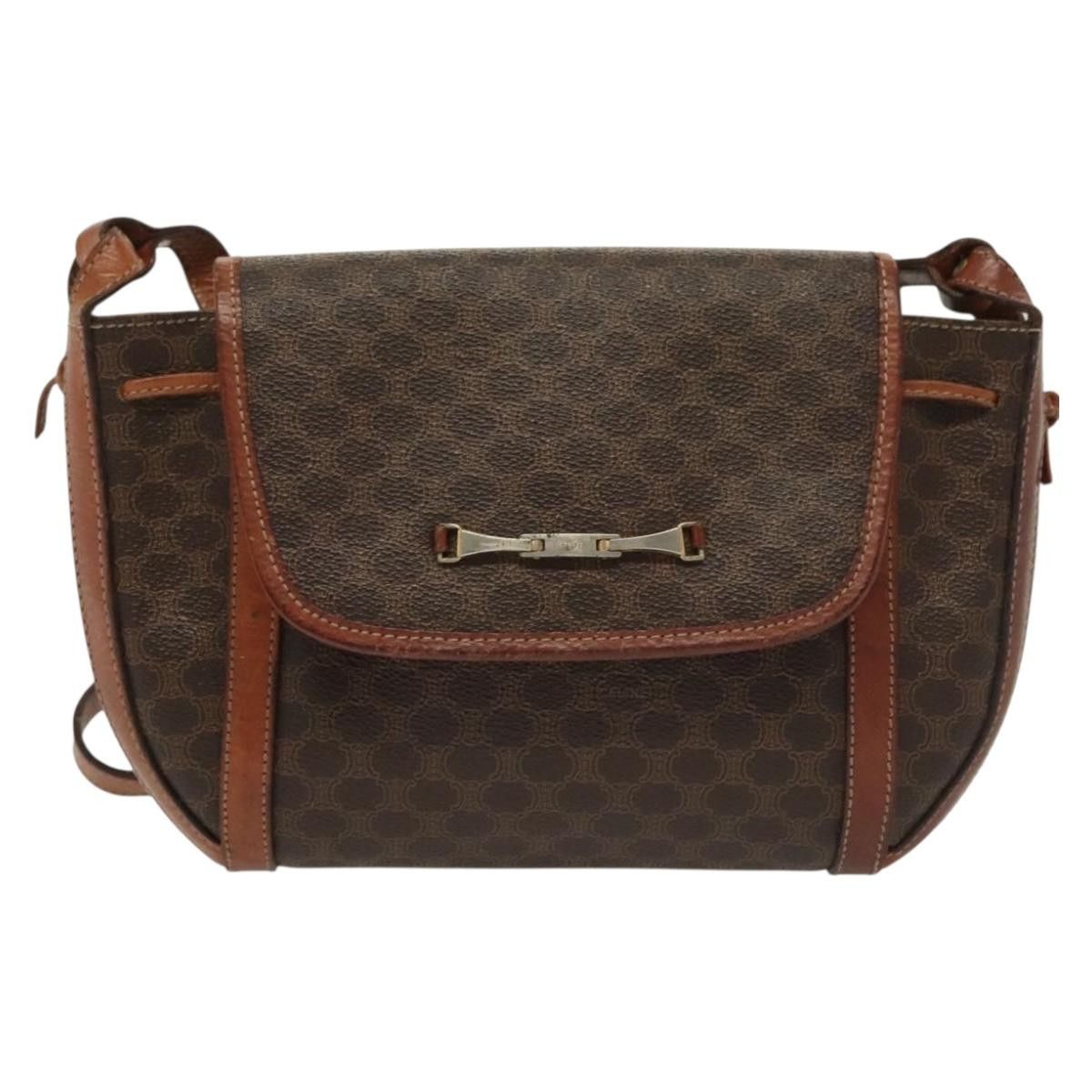 Celine CELINE Macadam Canvas Shoulder Bag Pvc Leather Brown Gold Size ONE SIZE - 2 Thumbnail