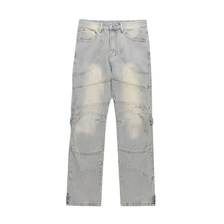 Japanese Brand Loose fitting straight leg patchwork jeans Size US 32 / EU 48 - 5 Thumbnail