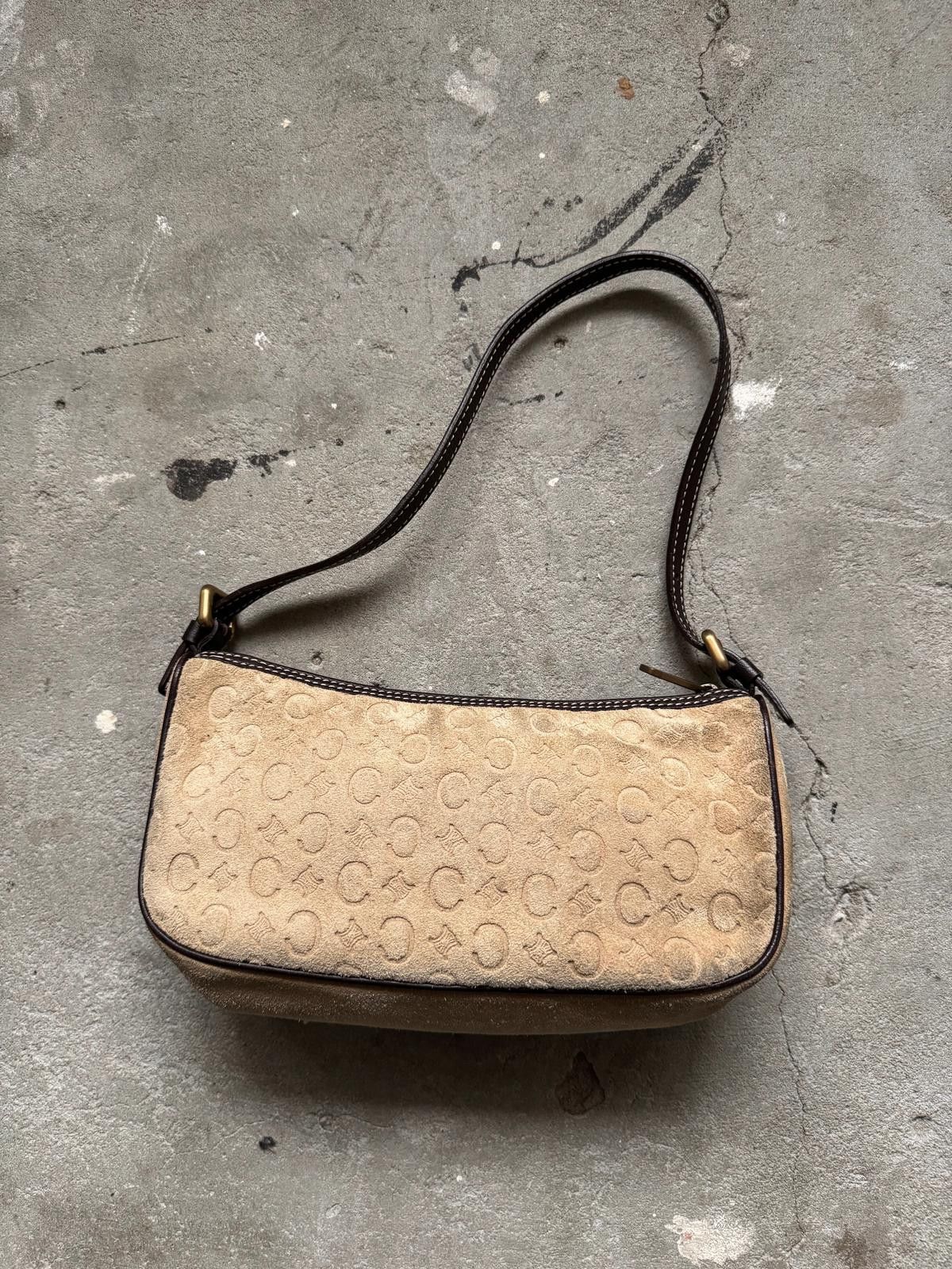 Celine Celine Macadam Suede Shoulder Bag Beige/Brown Size ONE SIZE - 7 Thumbnail