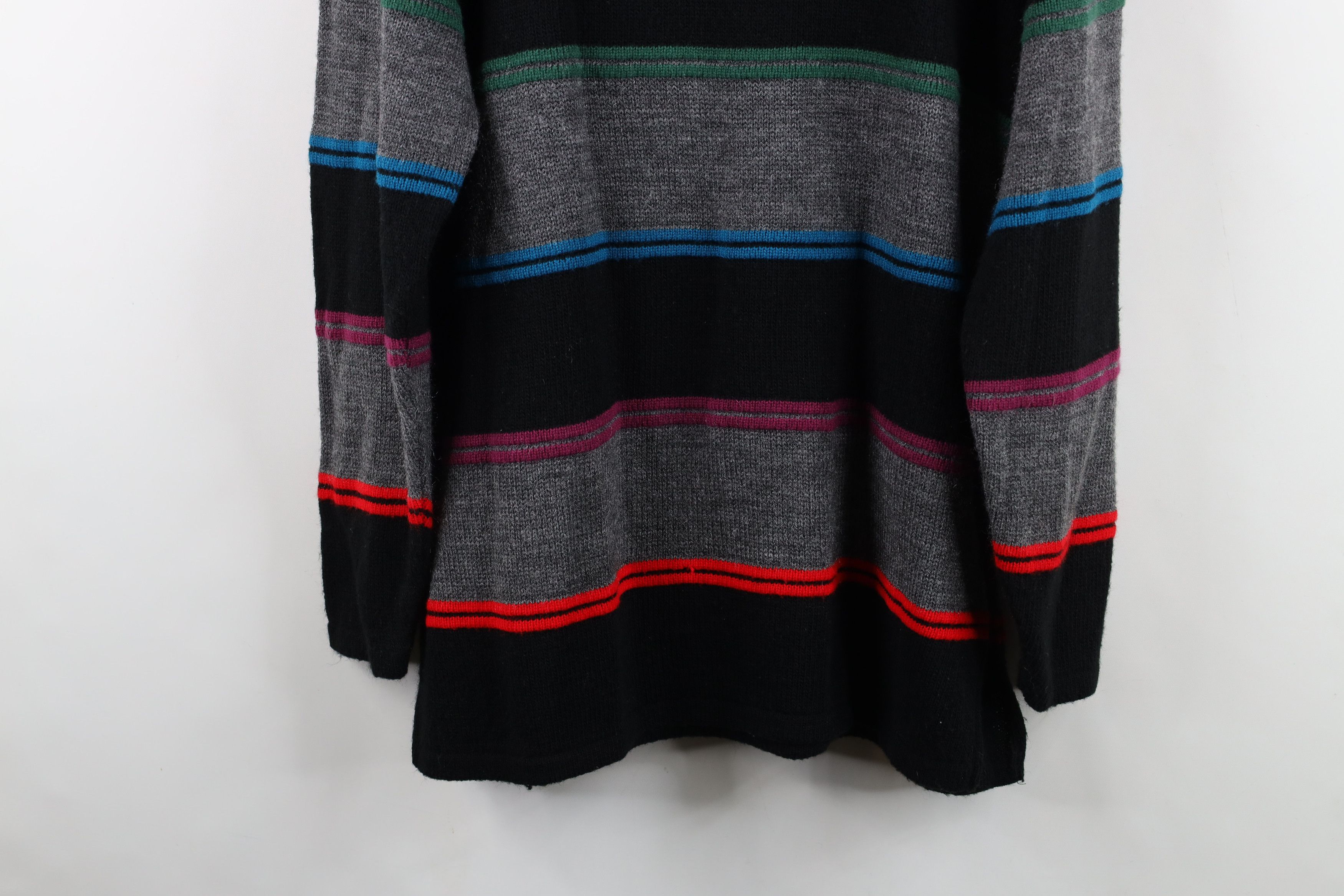 Vintage Vintage 90s Streetwear Block Knit Turtleneck Sweater USA Size L / US 10 / IT 46 - 10 Thumbnail